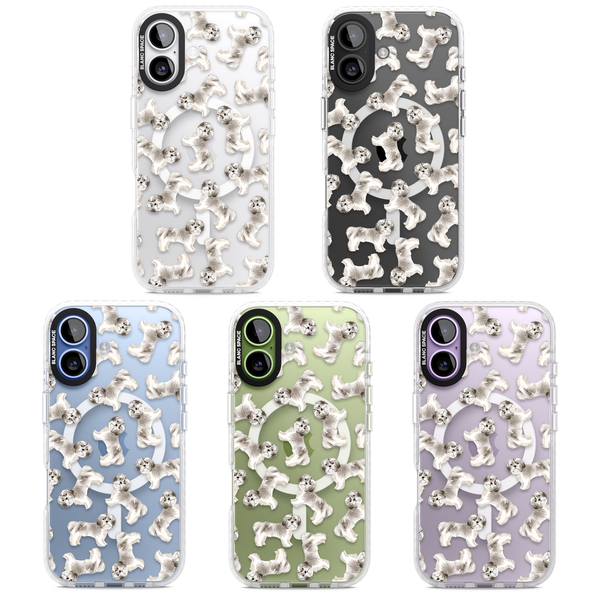 Shih Tzu Dog Pattern iPhone 17 Impact Pro Clear Phone Case APT Impact Protection