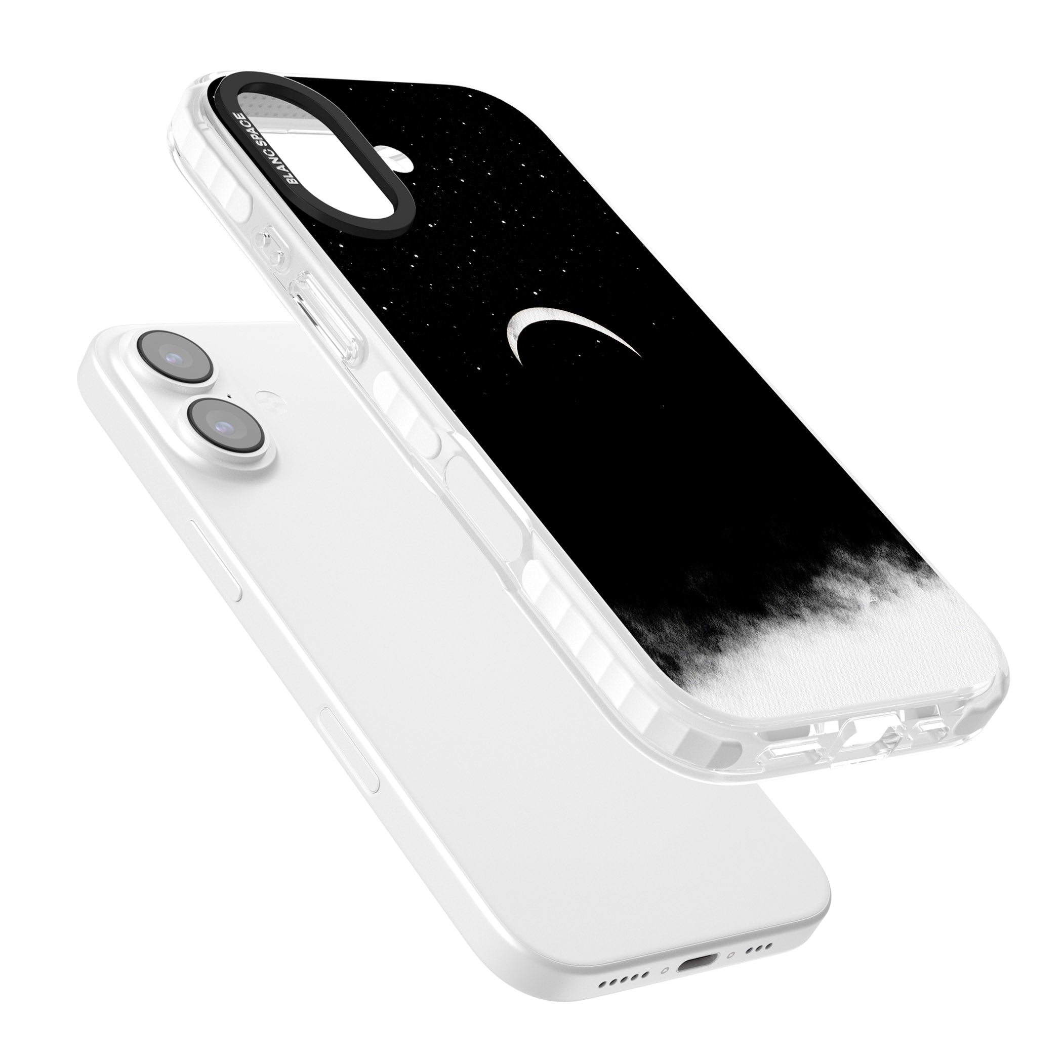 Crescent Moon Night Sky iPhone 17 Impact Pro Clear Phone Case Colours