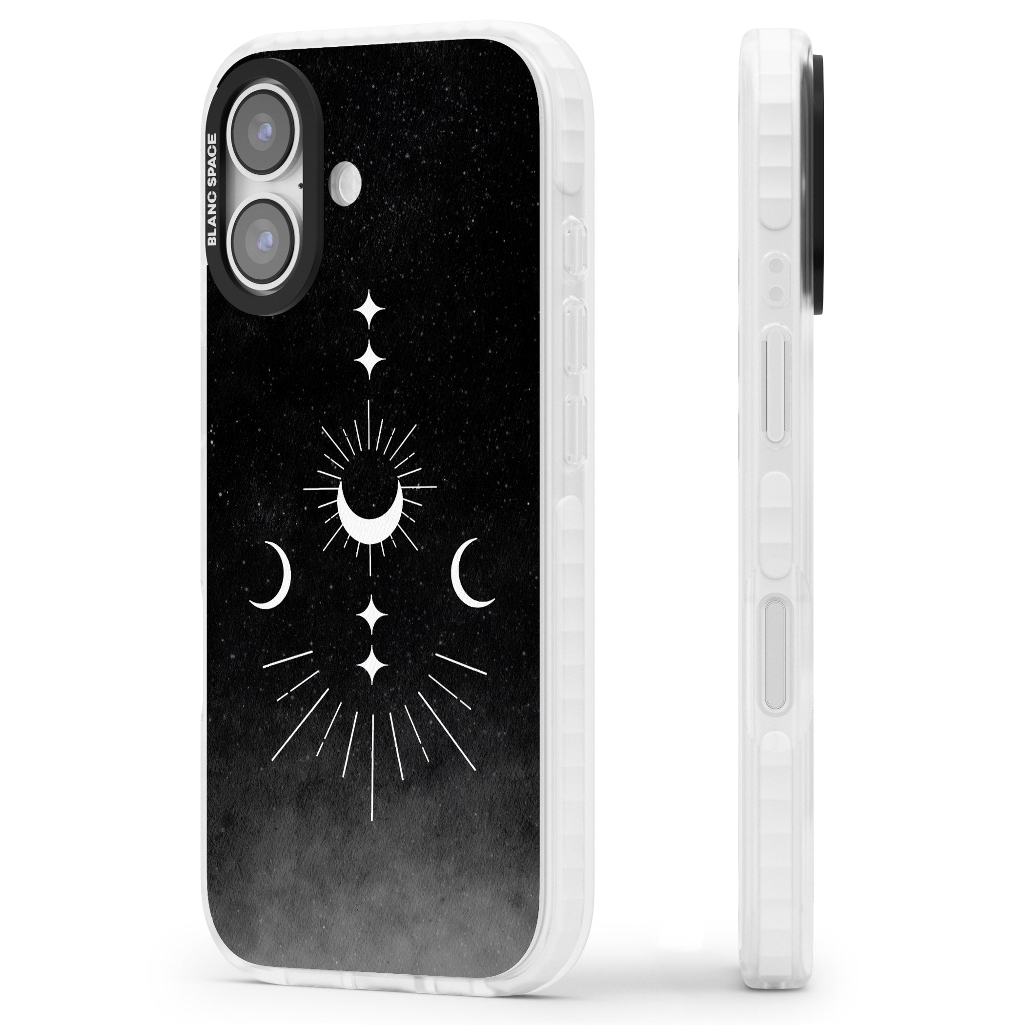 Lunar Mandala iPhone 17 Impact Pro Clear Phone Case Side Profile