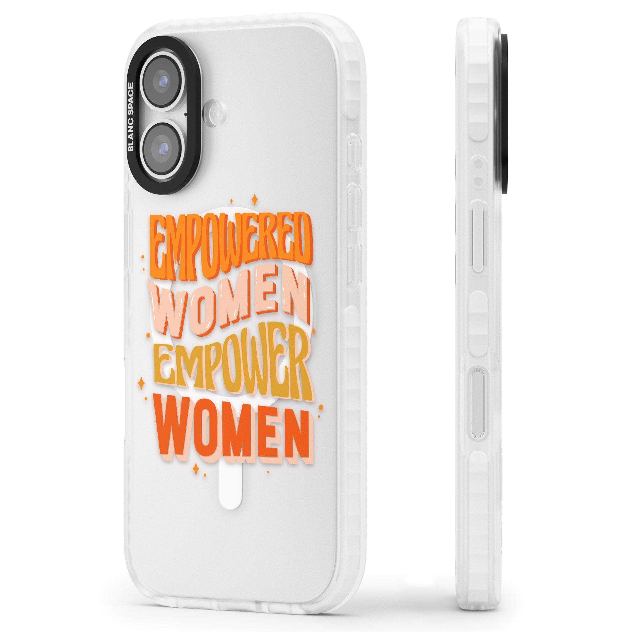 Empowered Women iPhone 17 Impact Pro Clear Phone Case Side Profile