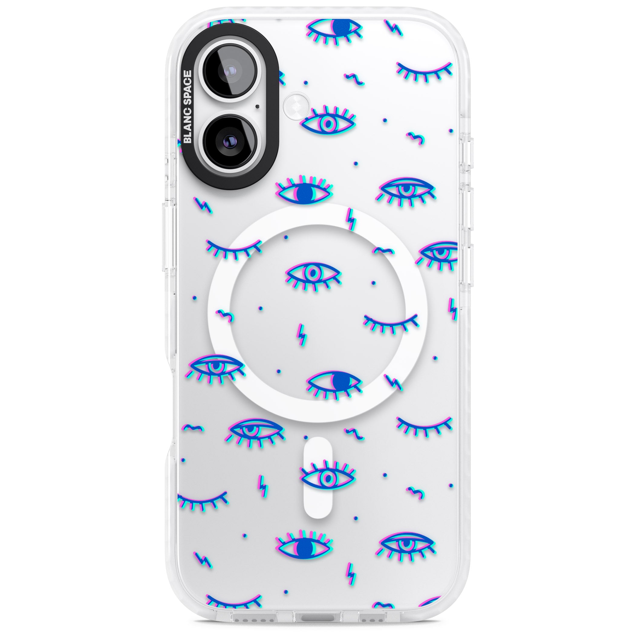 Duotone Psychedelic Eyes iPhone 17 Impact Pro Clear Phone Case