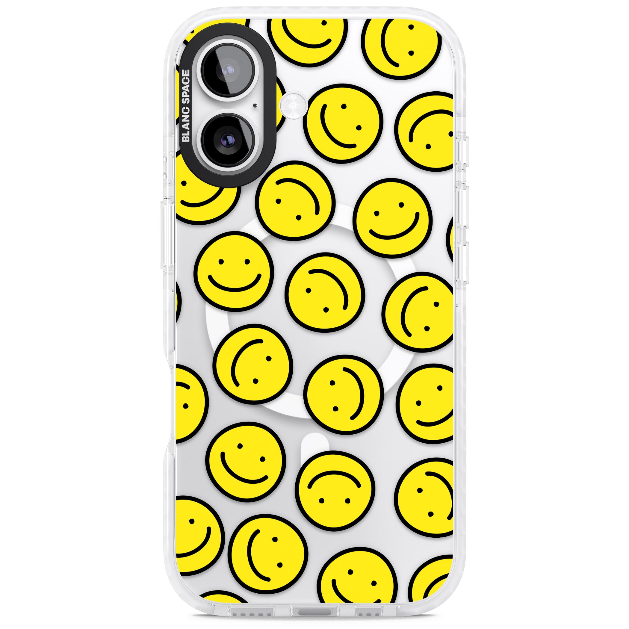 Smiley Face Pattern iPhone 17 Impact Pro Clear Phone Case