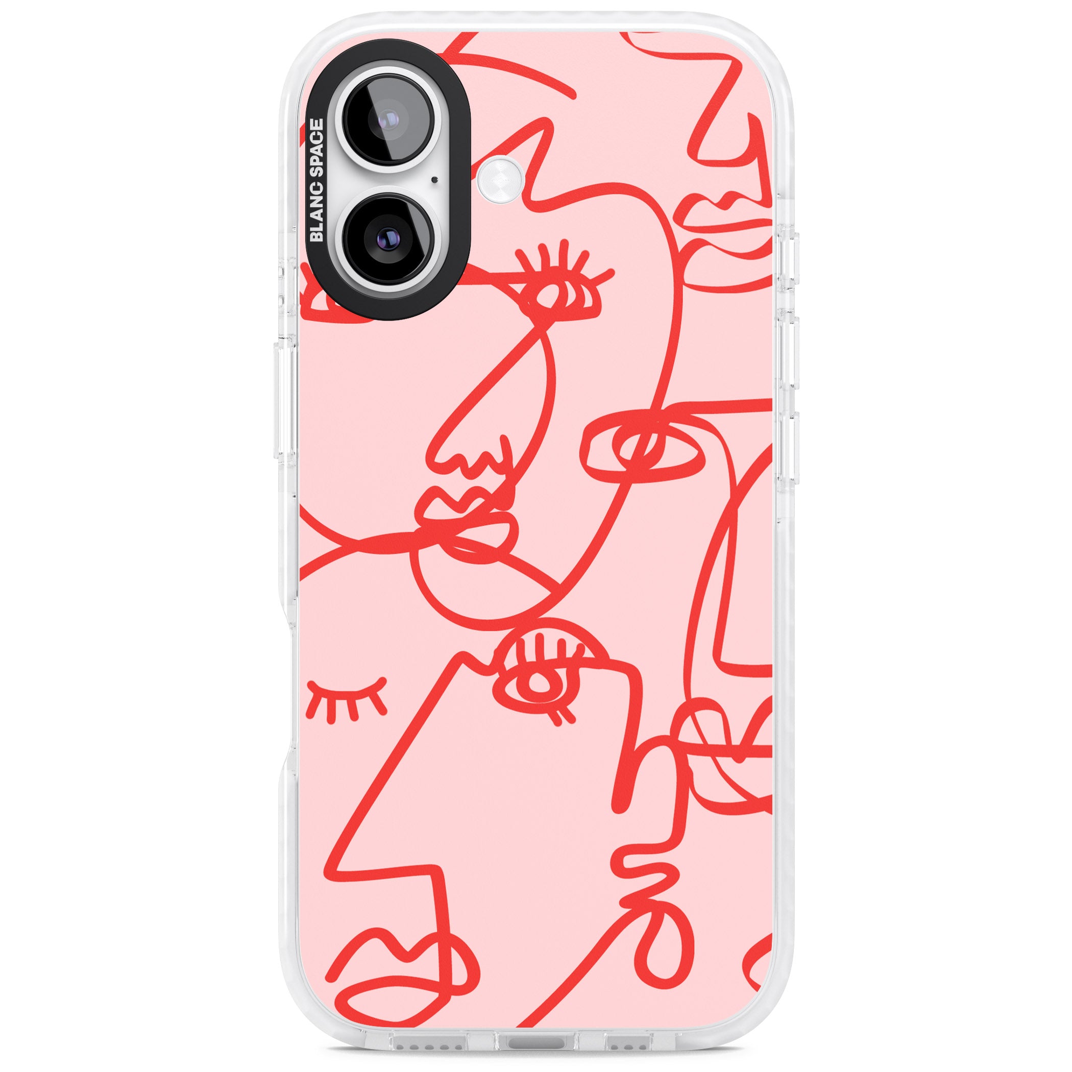 Red Line Art iPhone 17 Impact Pro Clear Phone Case