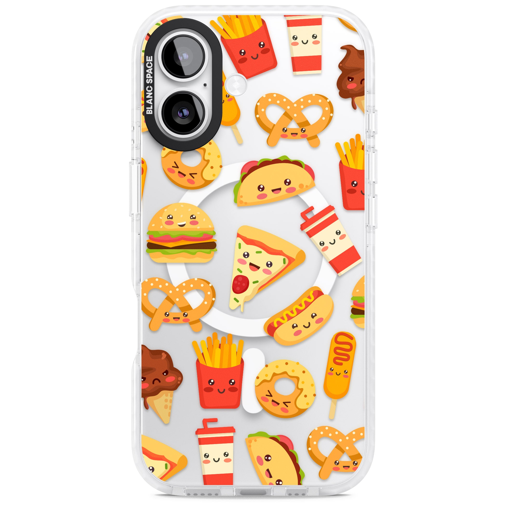Fast Food Patterns Kawaii Fast Food Mix iPhone 17 Impact Pro Clear Phone Case