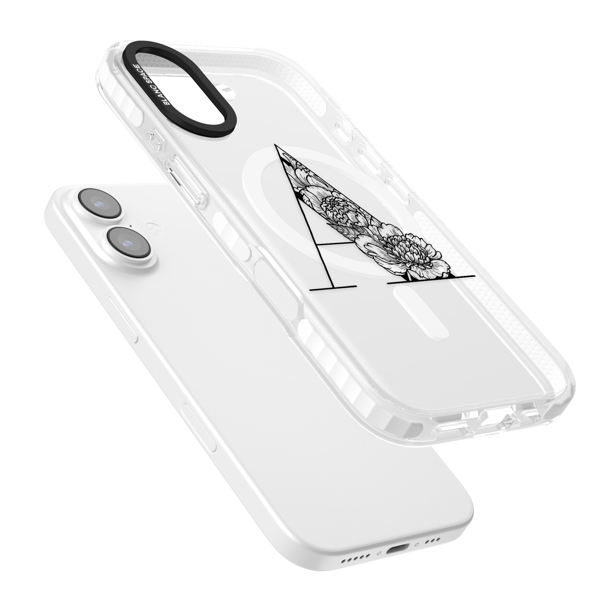 Personalised Floral Monogram iPhone 17 Impact Pro Clear Phone Case Colours