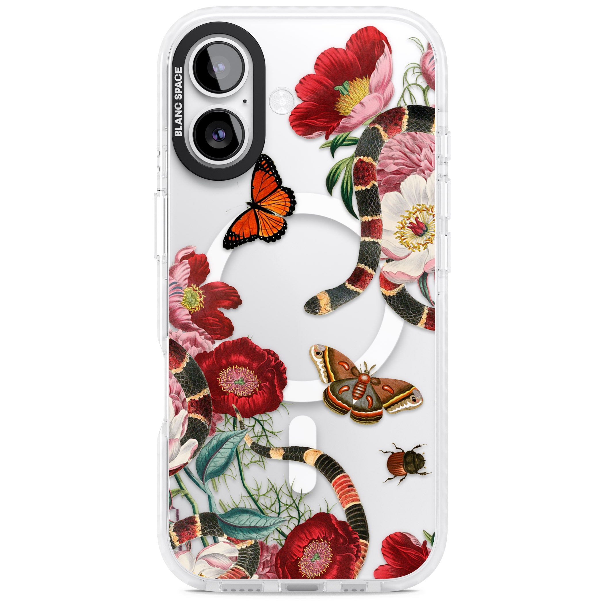 Botanical Snake iPhone 17 Impact Pro Clear Phone Case