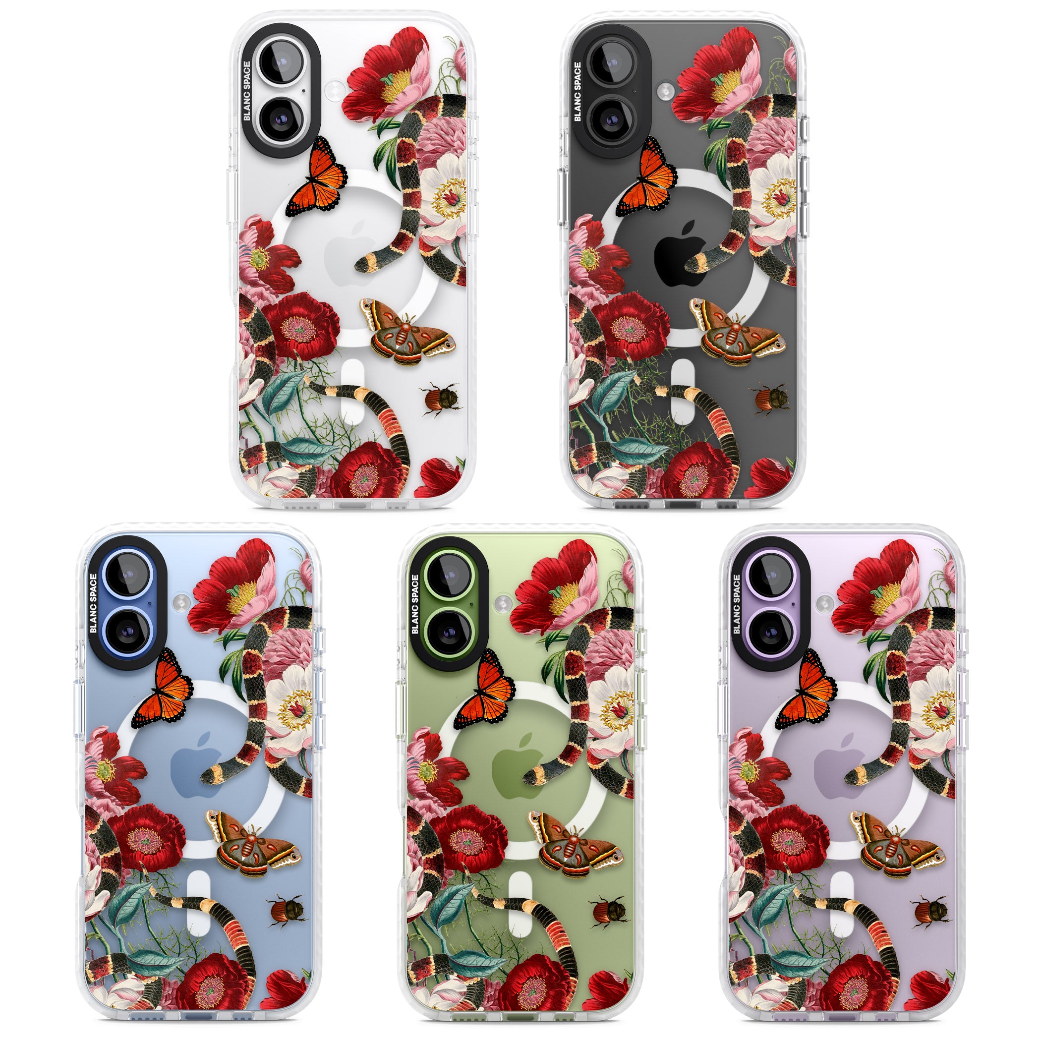 Botanical Snake iPhone 17 Impact Pro Clear Phone Case APT Impact Protection