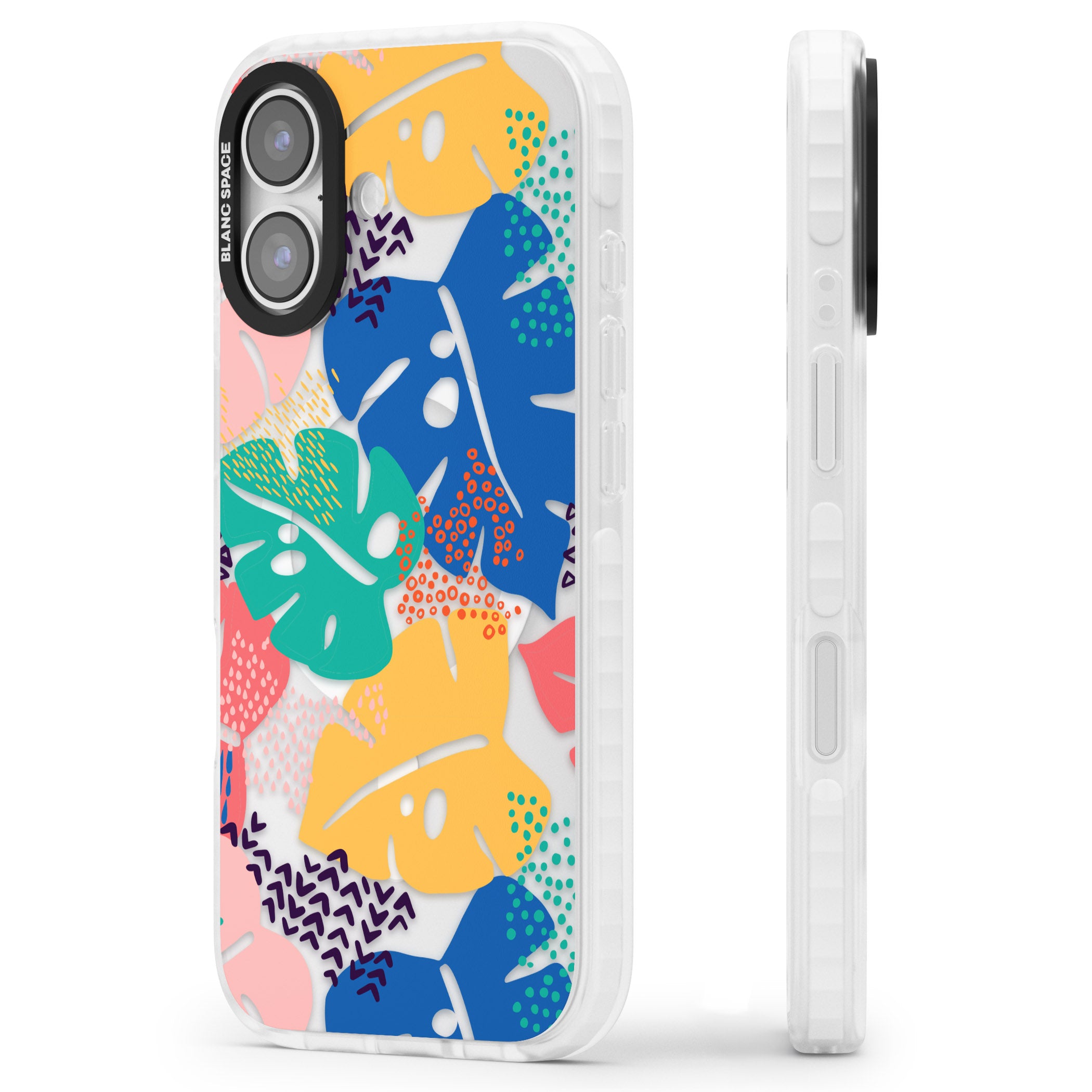 Vibrant Leaves iPhone 17 Impact Pro Clear Phone Case Side Profile