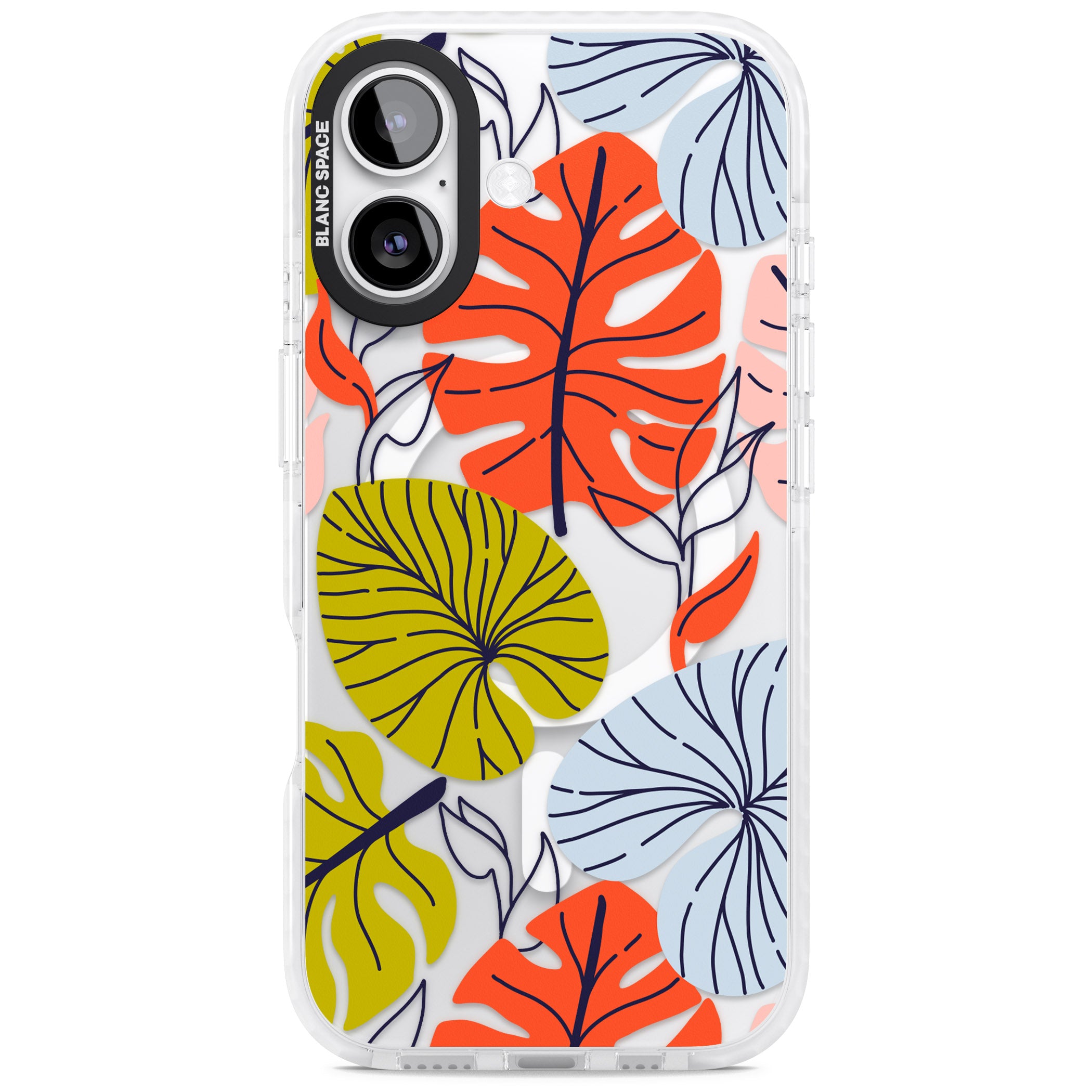 Retro Leaves iPhone 17 Impact Pro Clear Phone Case