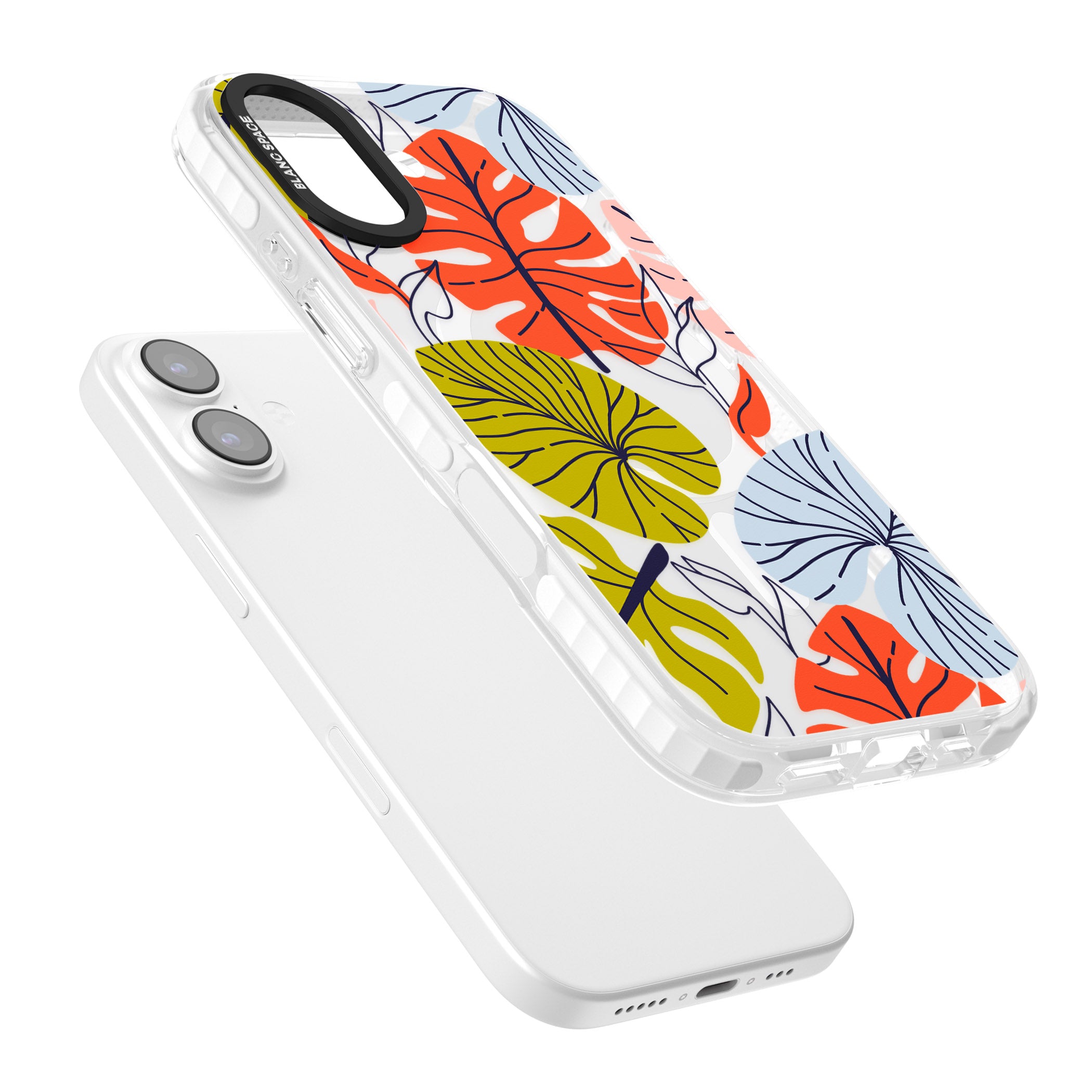Retro Leaves iPhone 17 Impact Pro Clear Phone Case Colours