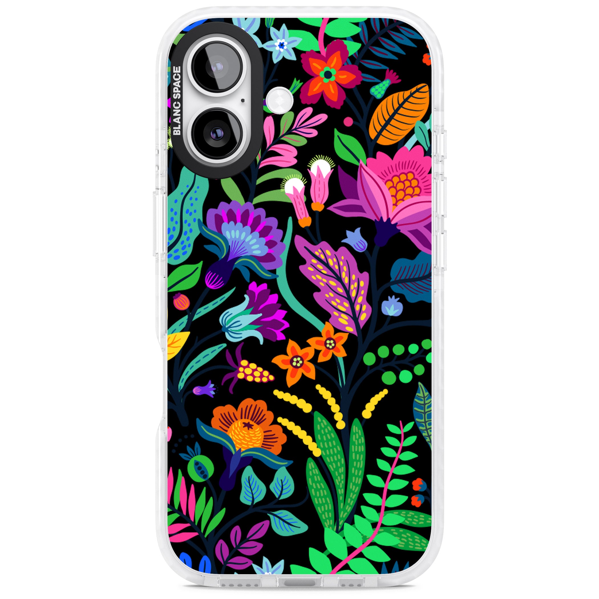 Floral Vibe (Black) iPhone 17 Impact Pro Clear Phone Case
