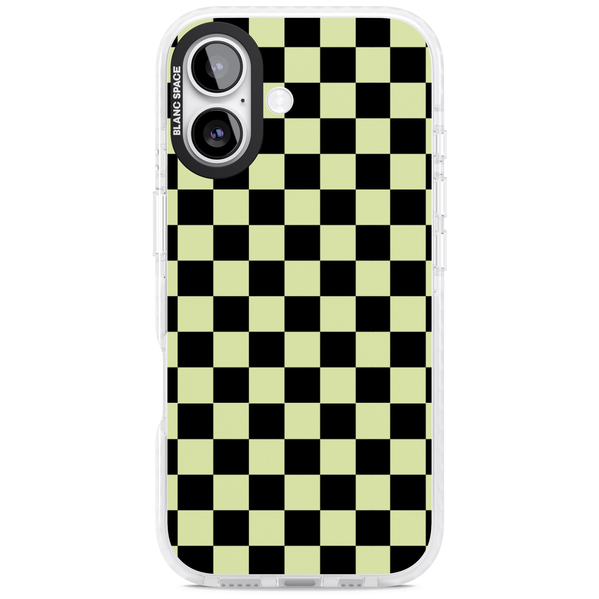 Black & Lime Check iPhone 17 Impact Pro Clear Phone Case