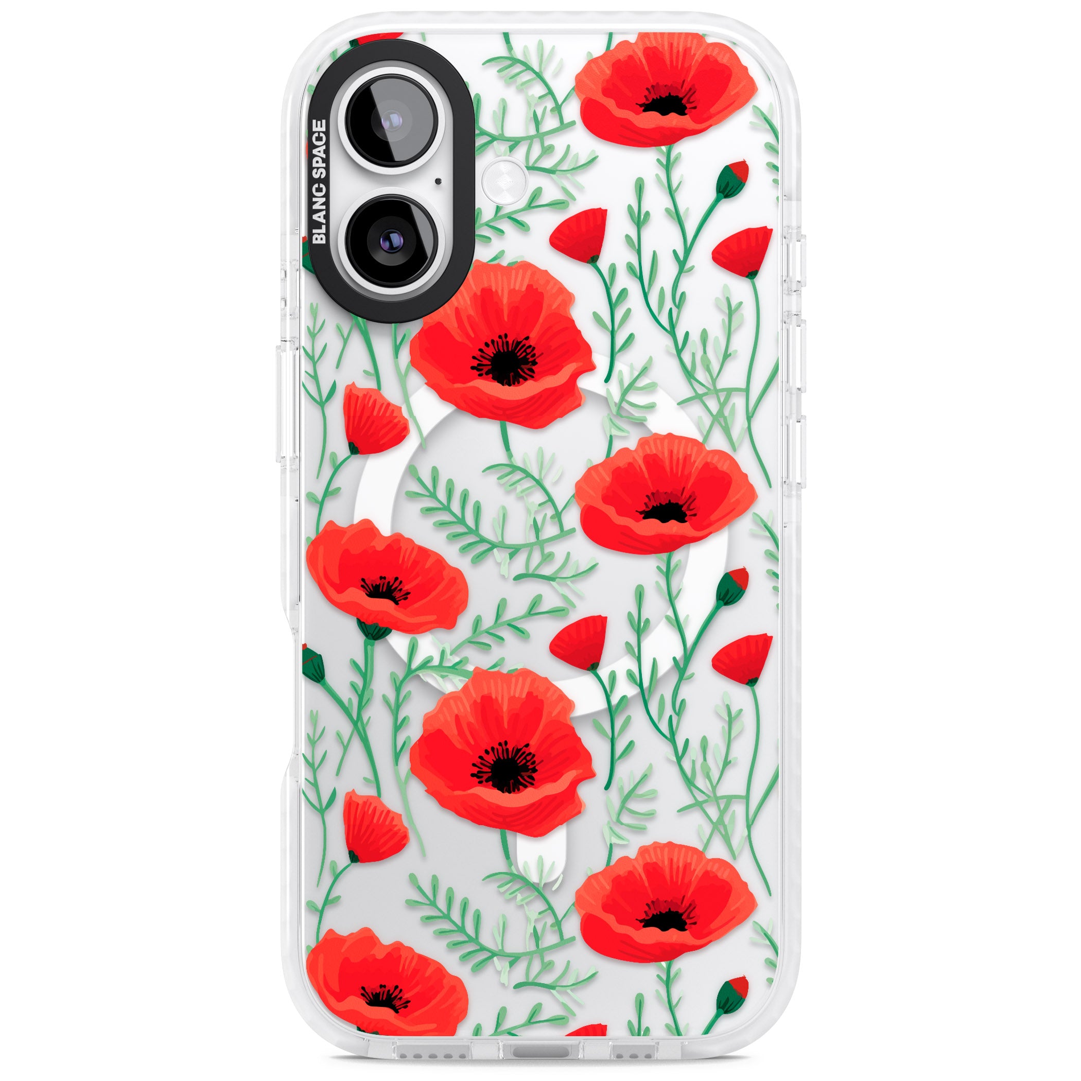 Poppy Garden iPhone 17 Impact Pro Clear Phone Case