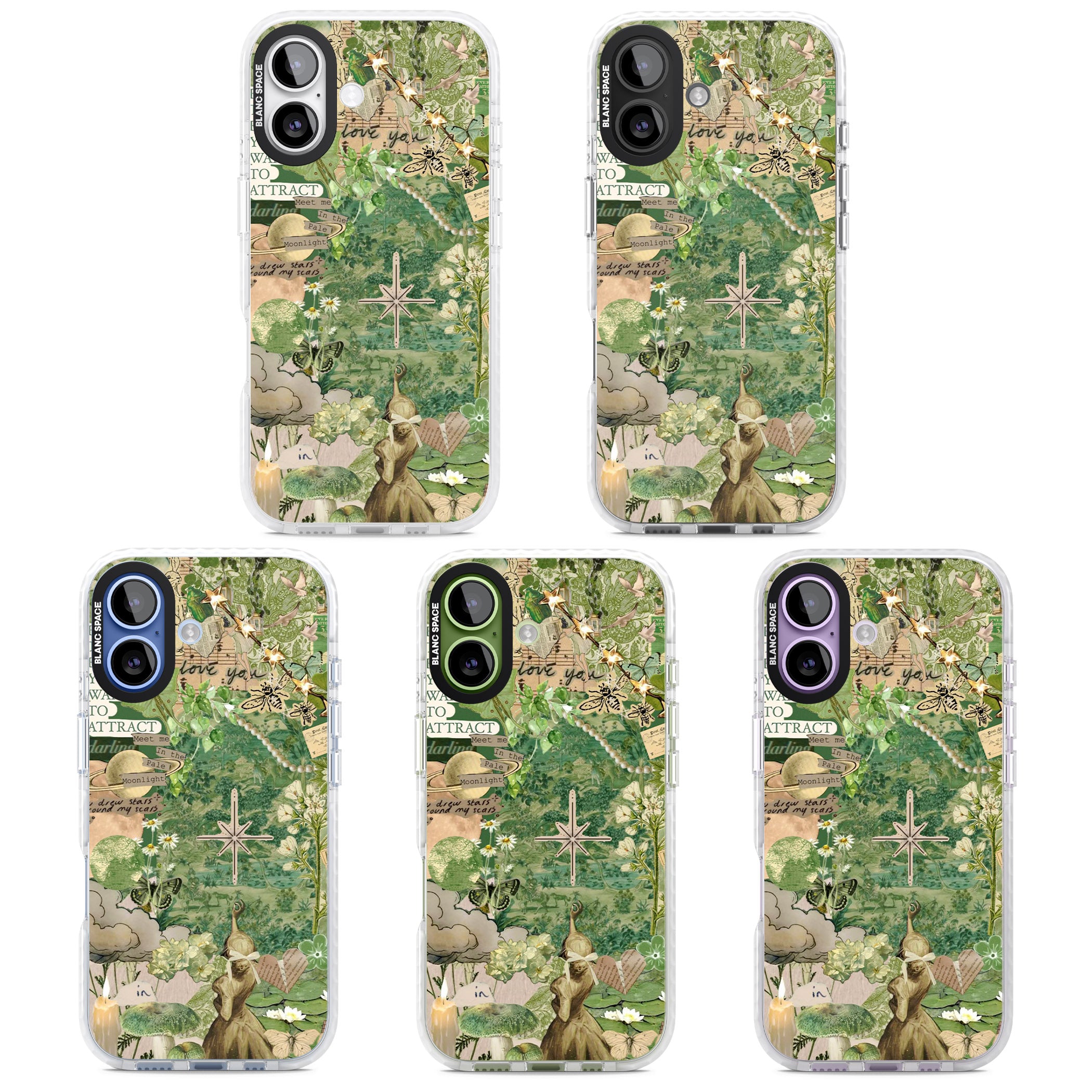 Green Vintage Collage iPhone 17 Impact Pro Clear Phone Case APT Impact Protection