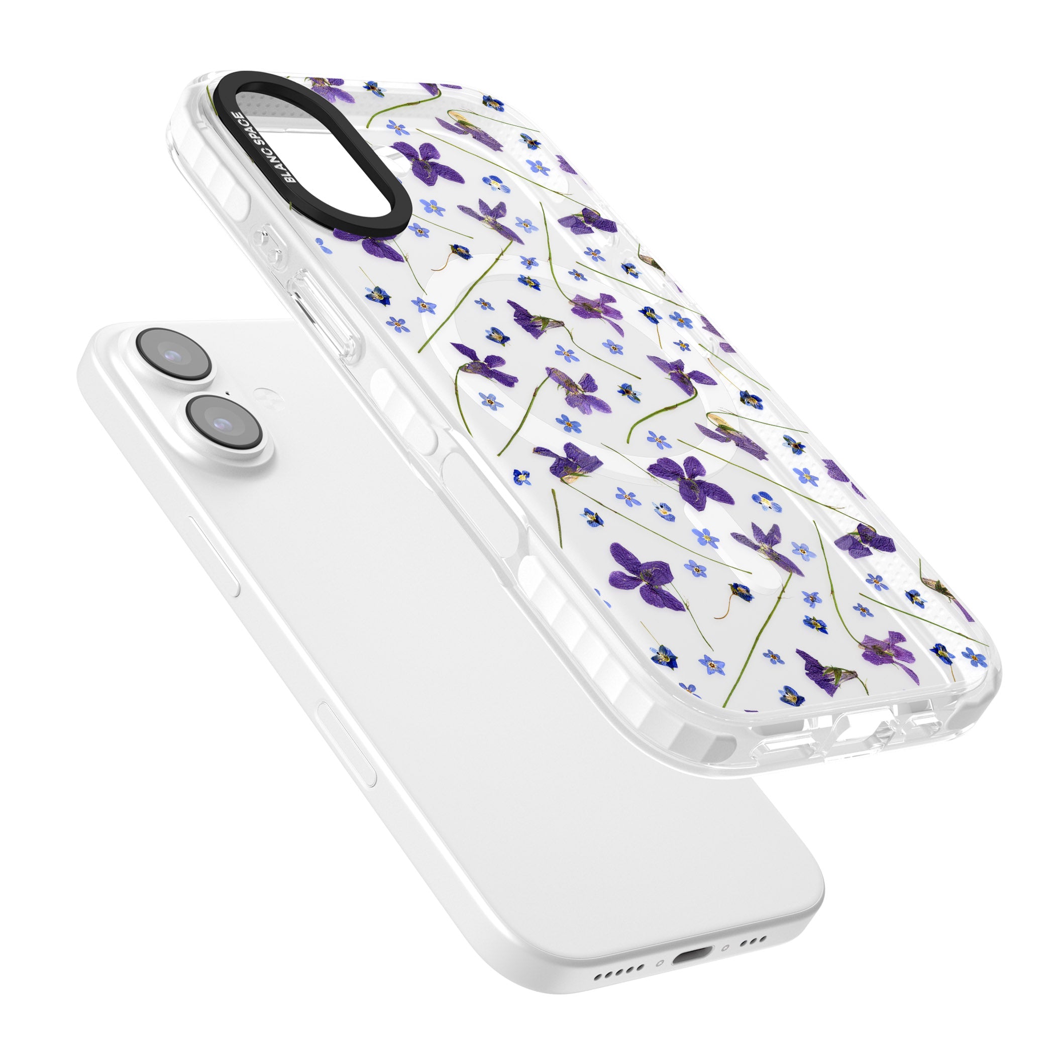 Pressed Violet Flower iPhone 17 Impact Pro Clear Phone Case Colours