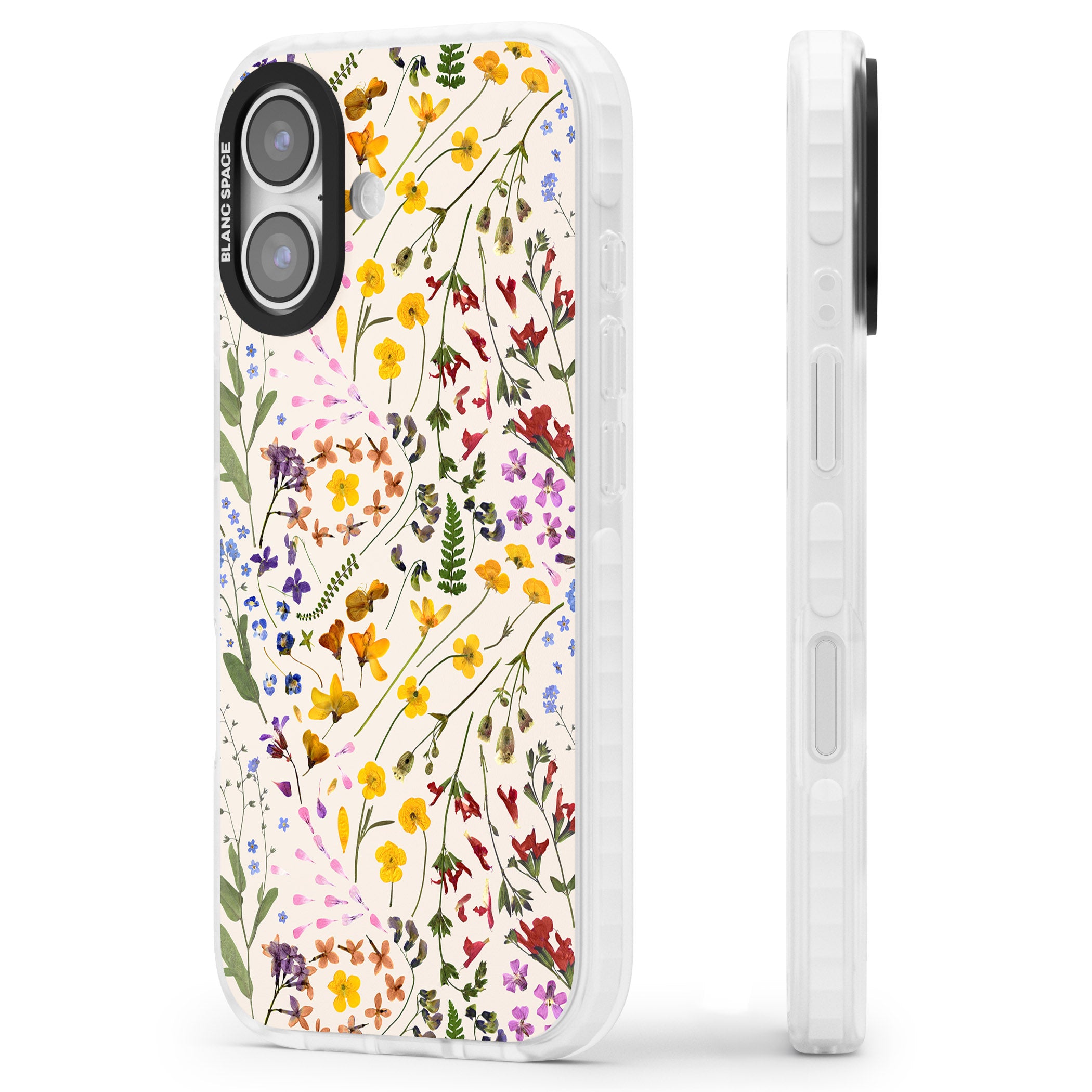 Wildflower Bouquet Cream iPhone 17 Impact Pro Clear Phone Case Side Profile