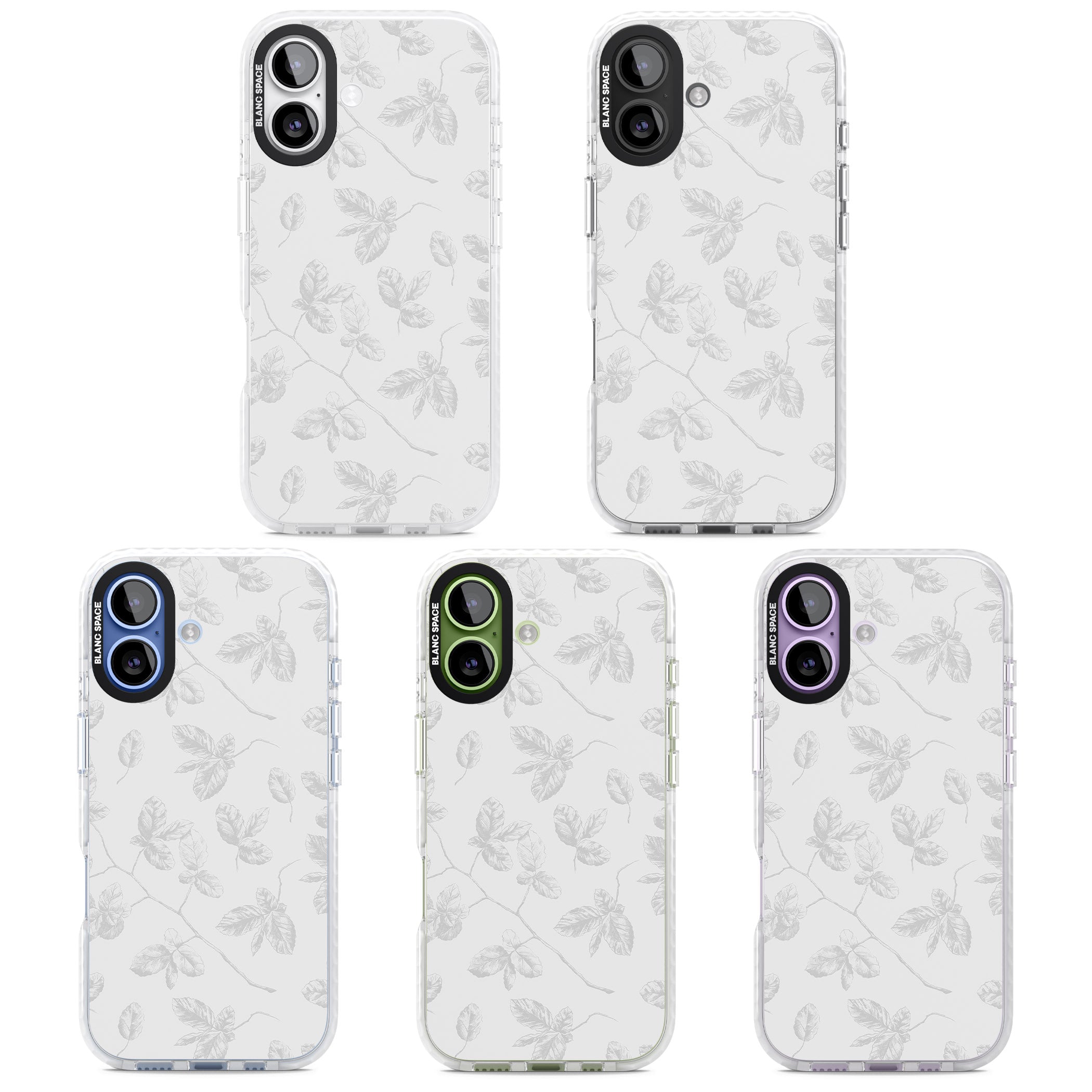 Grey Vine Botanical iPhone 17 Impact Pro Clear Phone Case APT Impact Protection