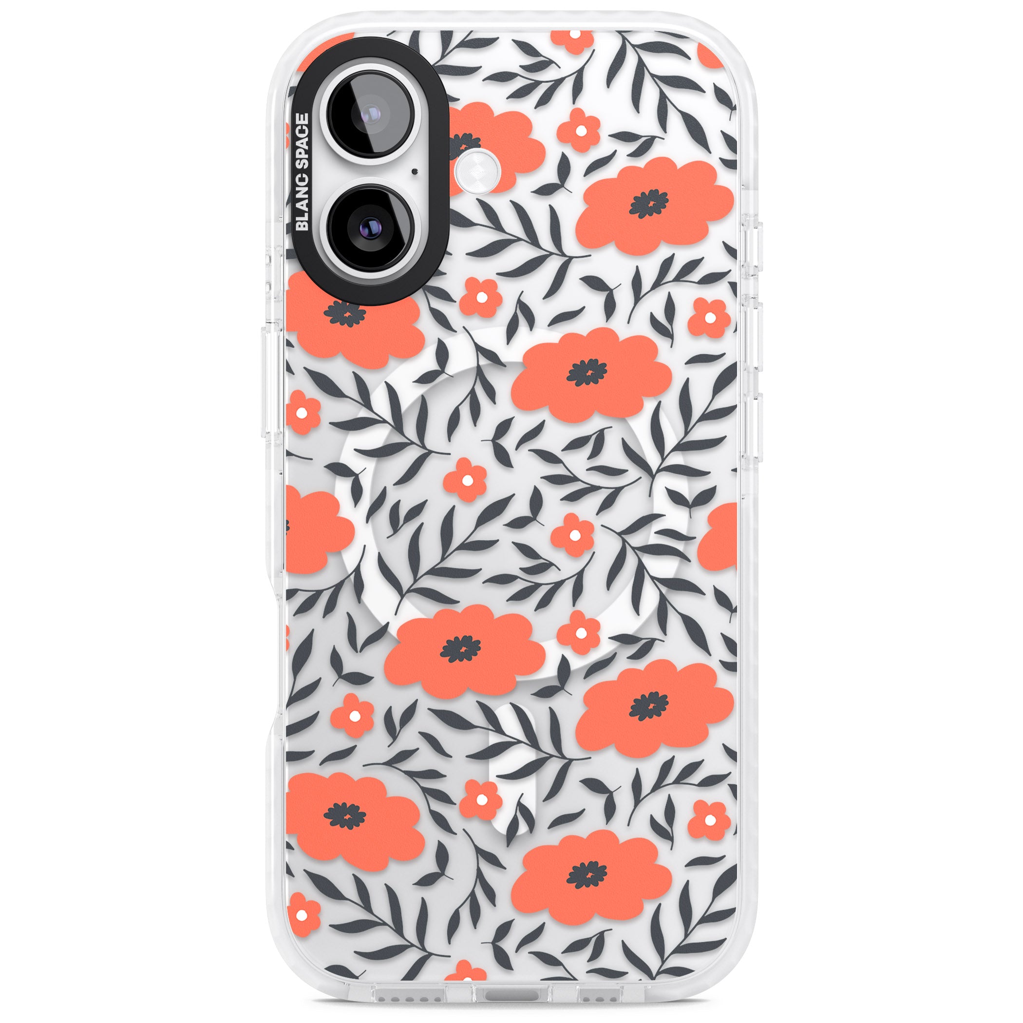 Red Poppy Floral iPhone 17 Impact Pro Clear Phone Case