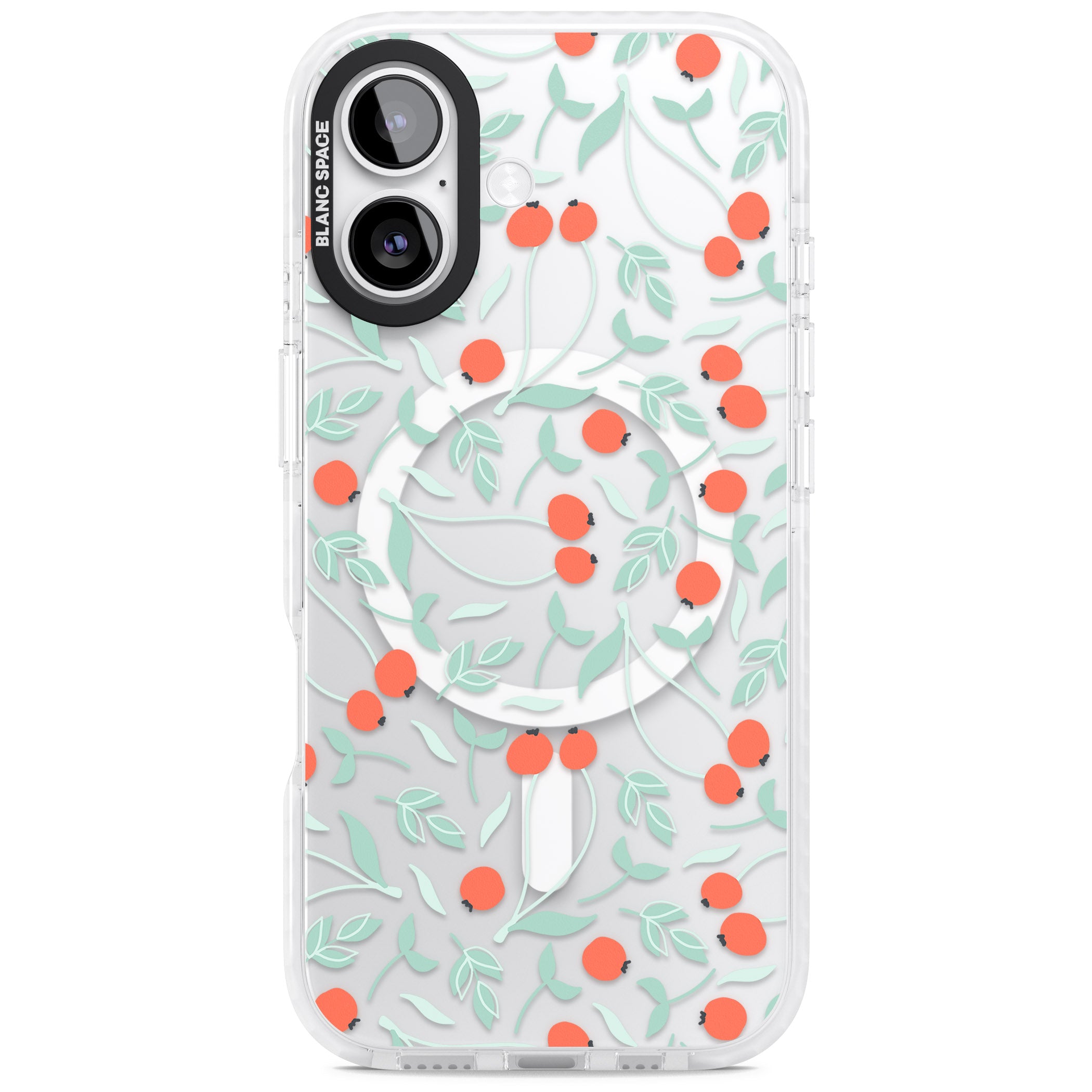 Red Berries Floral iPhone 17 Impact Pro Clear Phone Case