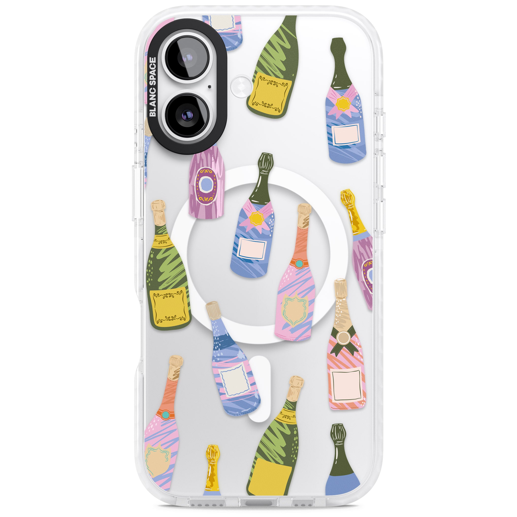 Champagne Pattern iPhone 17 Impact Pro Clear Phone Case