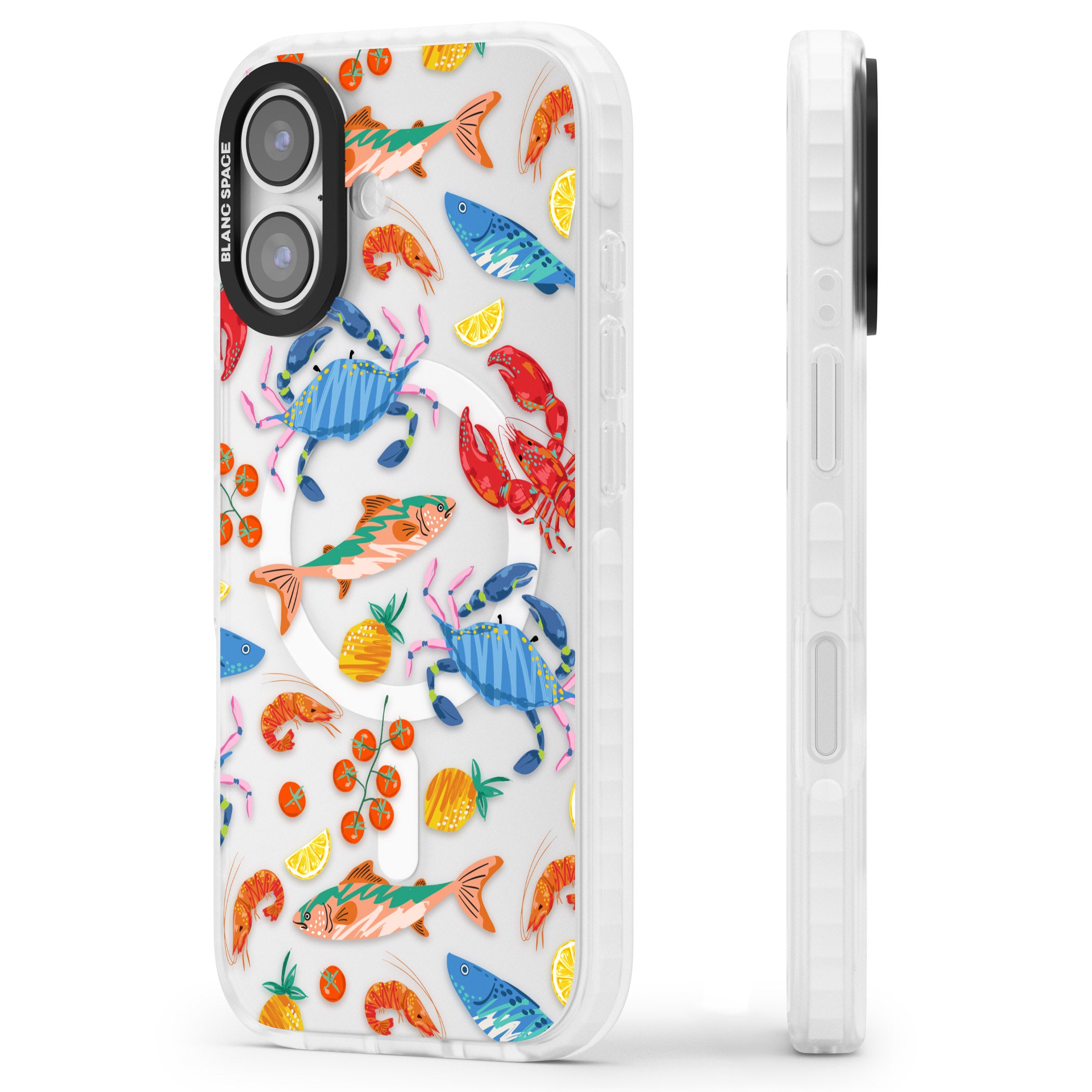 Vibrant Sealife iPhone 17 Impact Pro Clear Phone Case Side Profile
