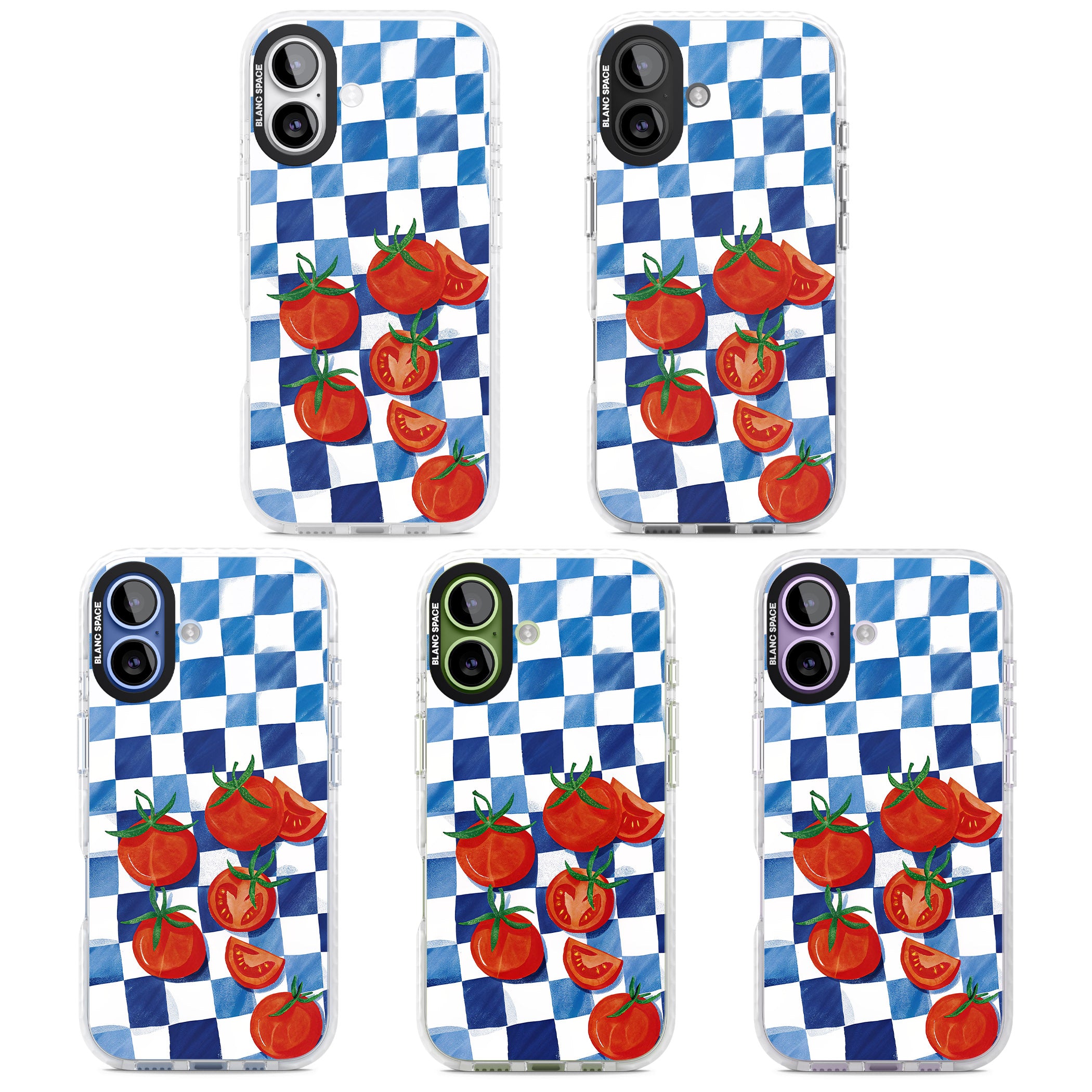 Blue Picnic Blanket & Tomatoes iPhone 17 Impact Pro Clear Phone Case APT Impact Protection