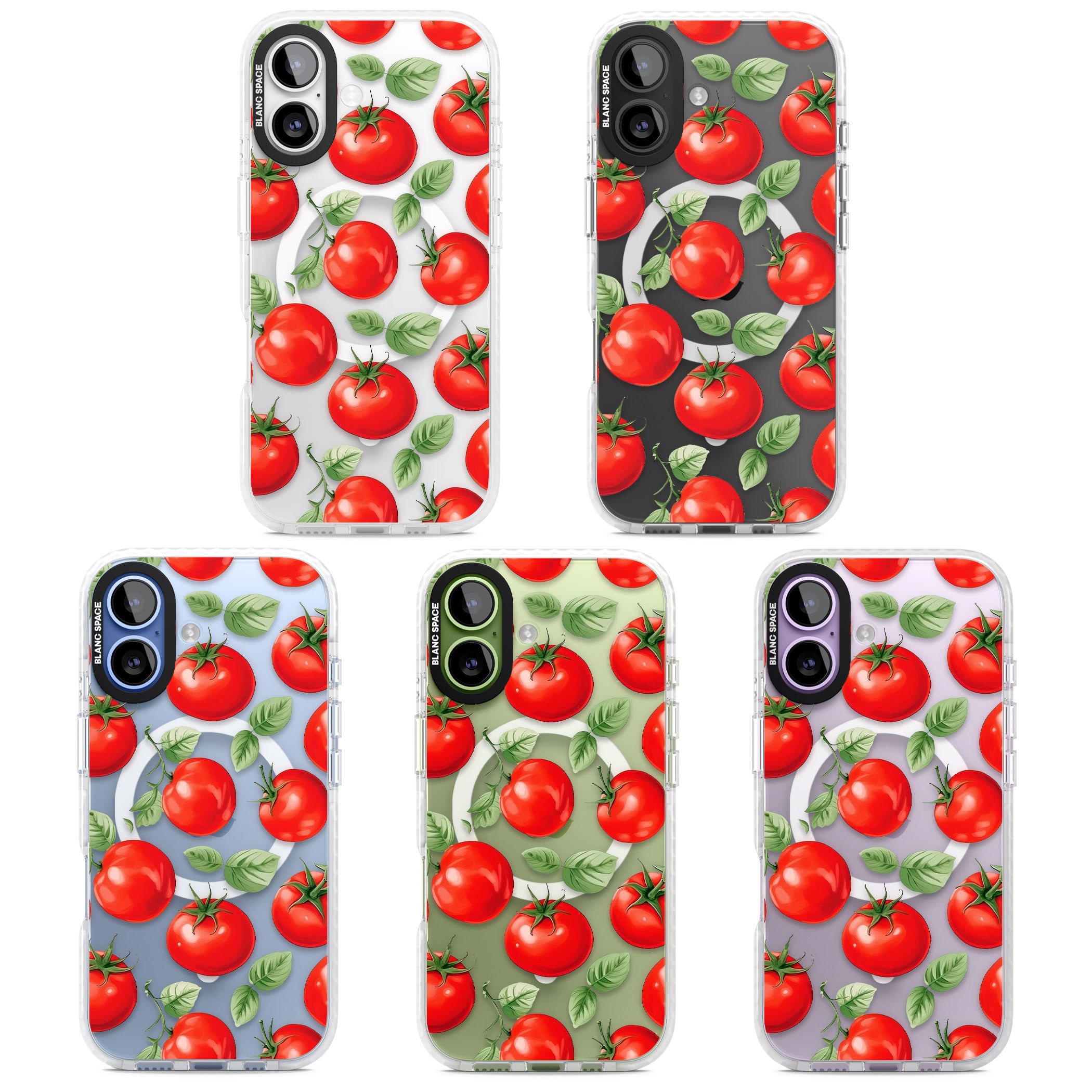 Tomato Pattern iPhone 17 Impact Pro Clear Phone Case APT Impact Protection