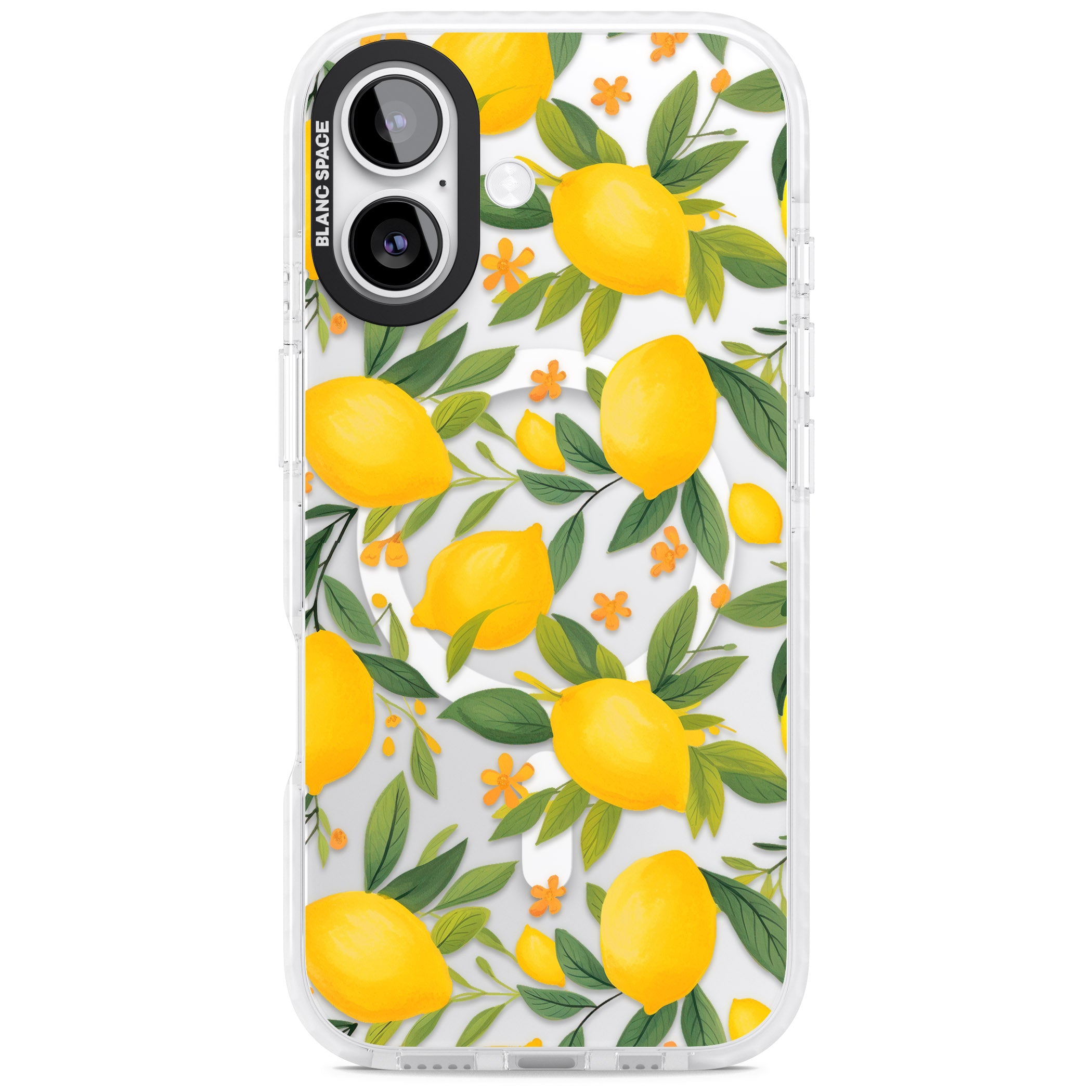 Lemon Pattern iPhone 17 Impact Pro Clear Phone Case