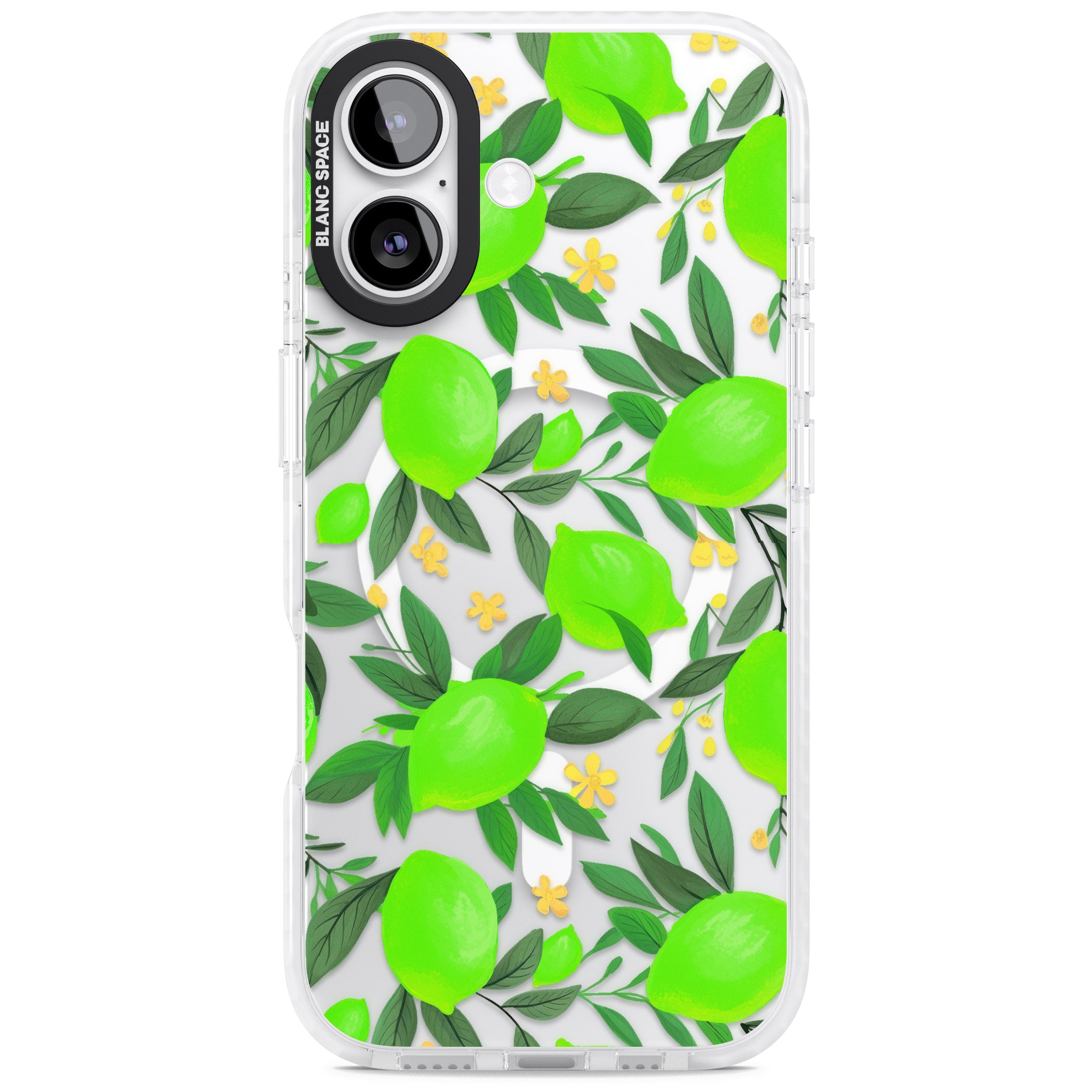 Lime Pattern iPhone 17 Impact Pro Clear Phone Case