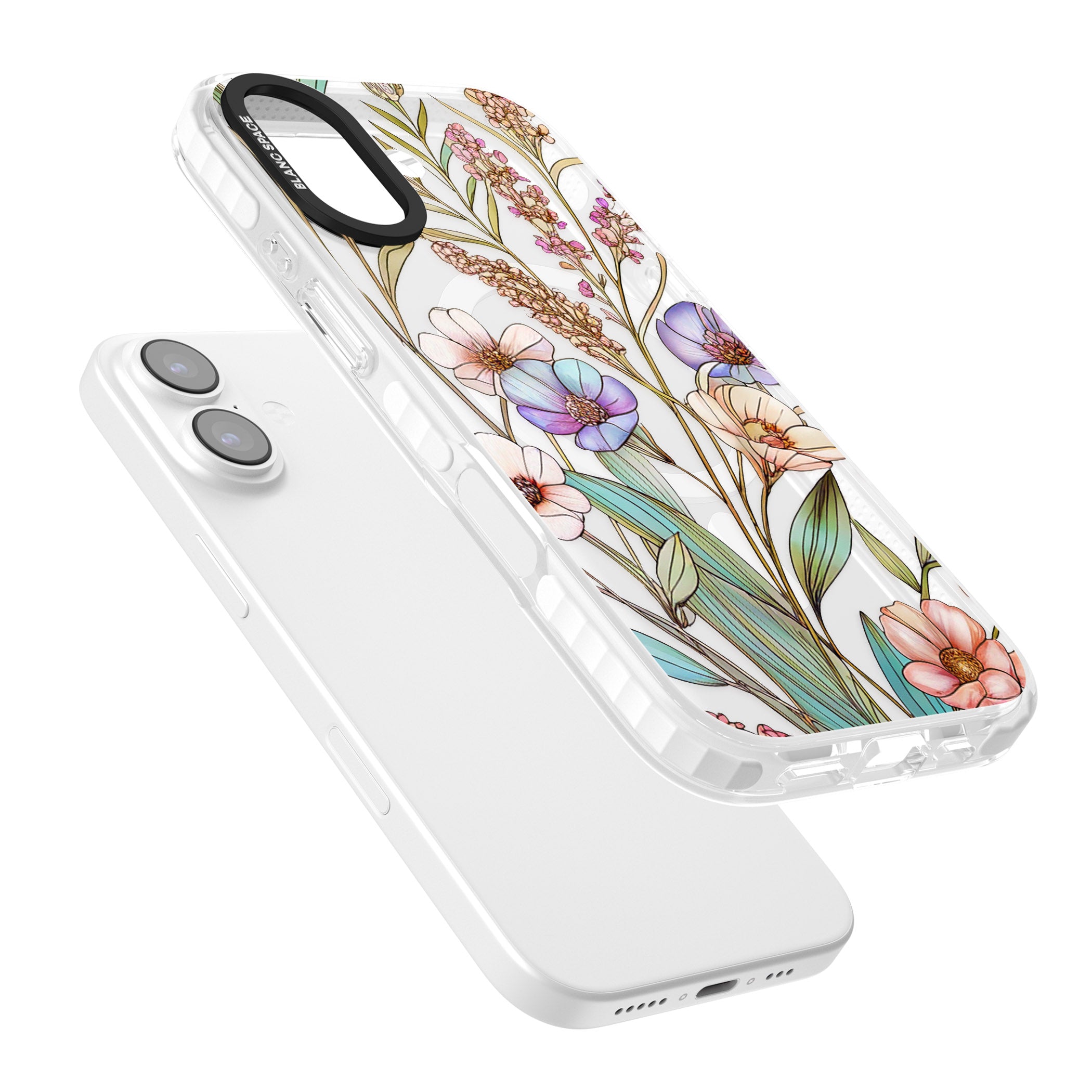 Glass Summer Flowers iPhone 17 Impact Pro Clear Phone Case Colours