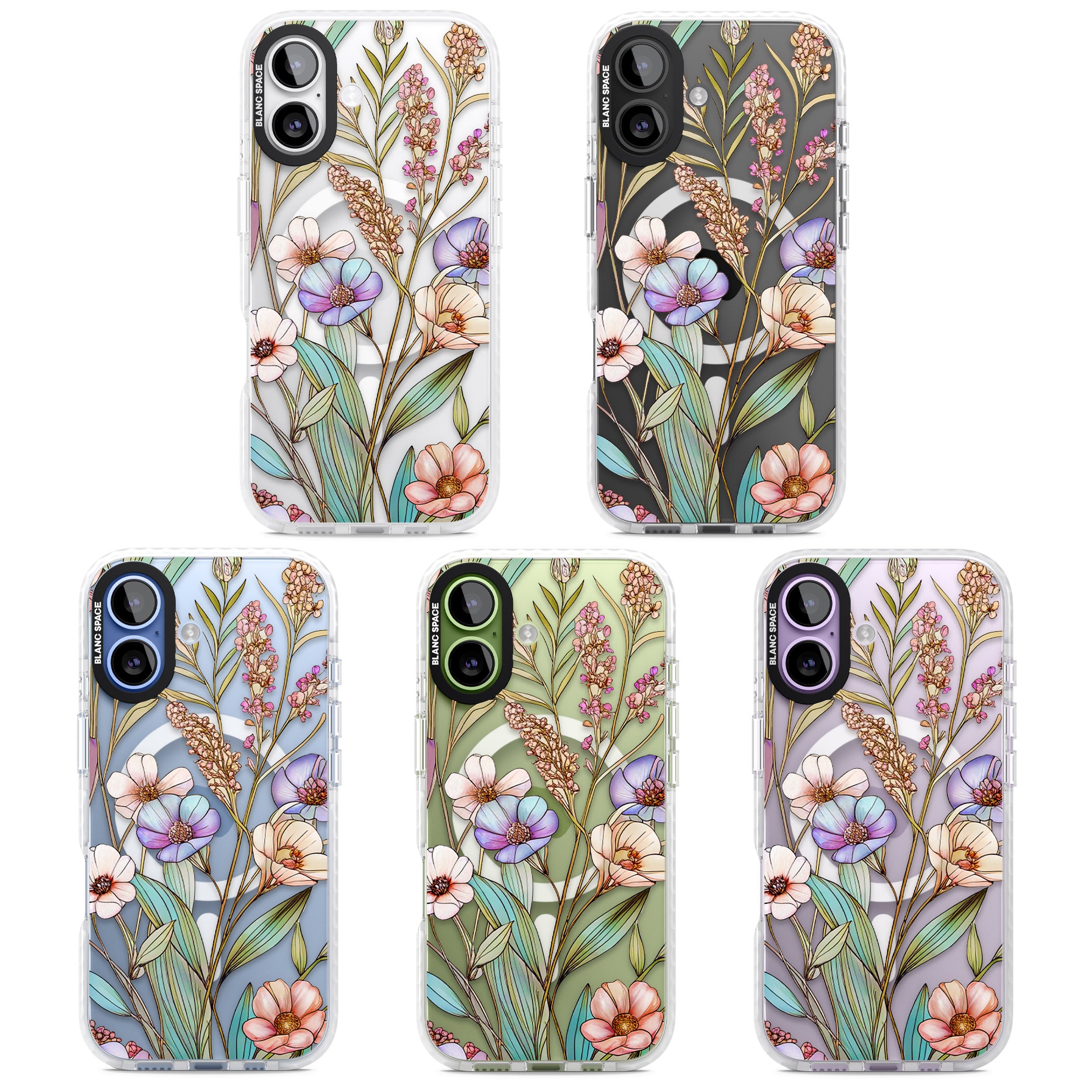 Glass Summer Flowers iPhone 17 Impact Pro Clear Phone Case APT Impact Protection