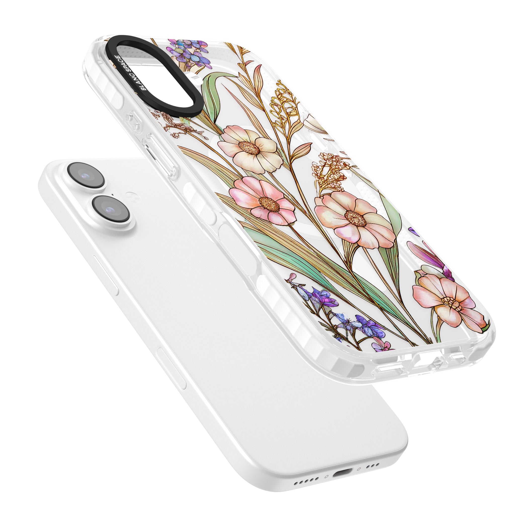 Glass Spring Flowers iPhone 17 Impact Pro Clear Phone Case Colours