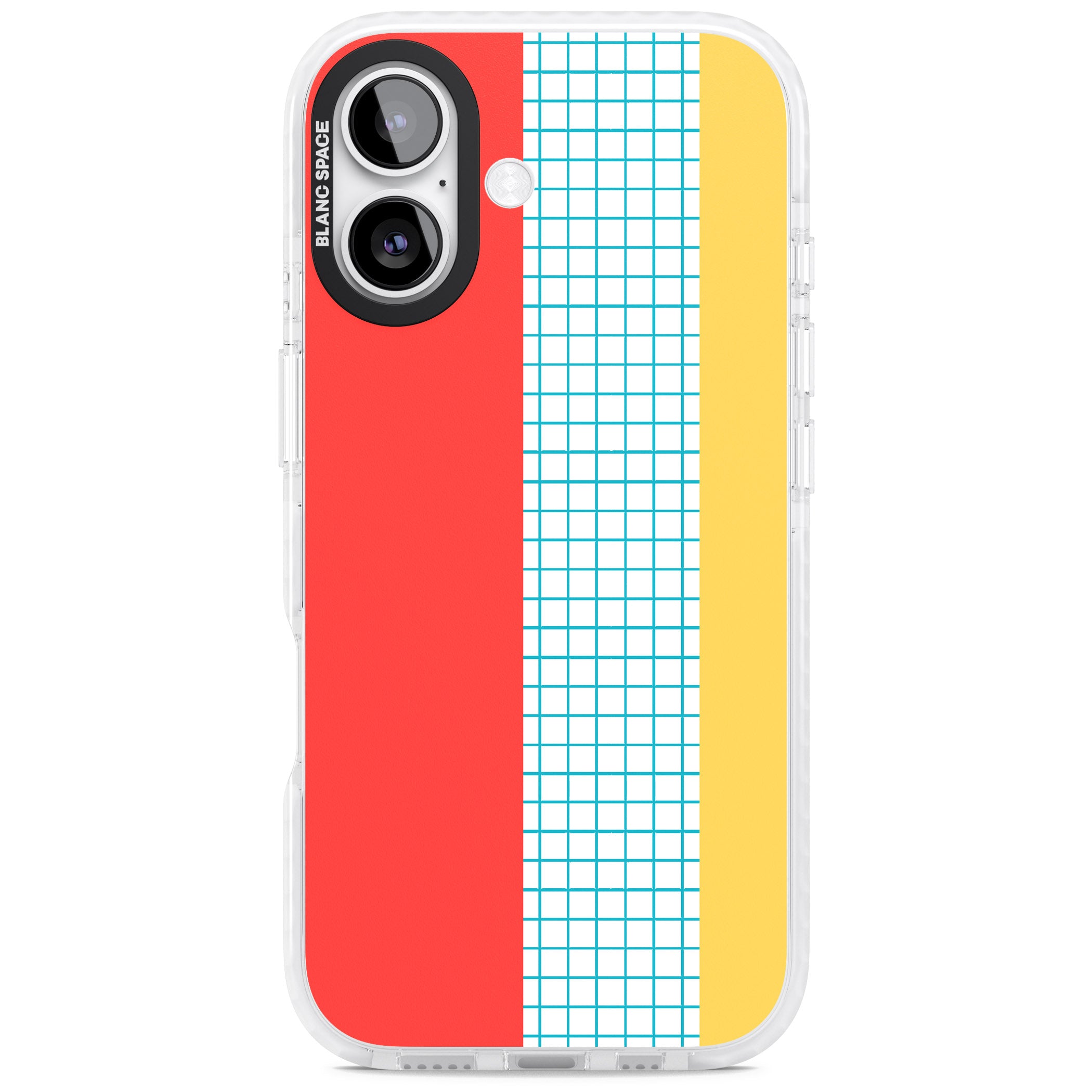 Abstract Grid Red, Blue, Yellow iPhone 17 Impact Pro Clear Phone Case