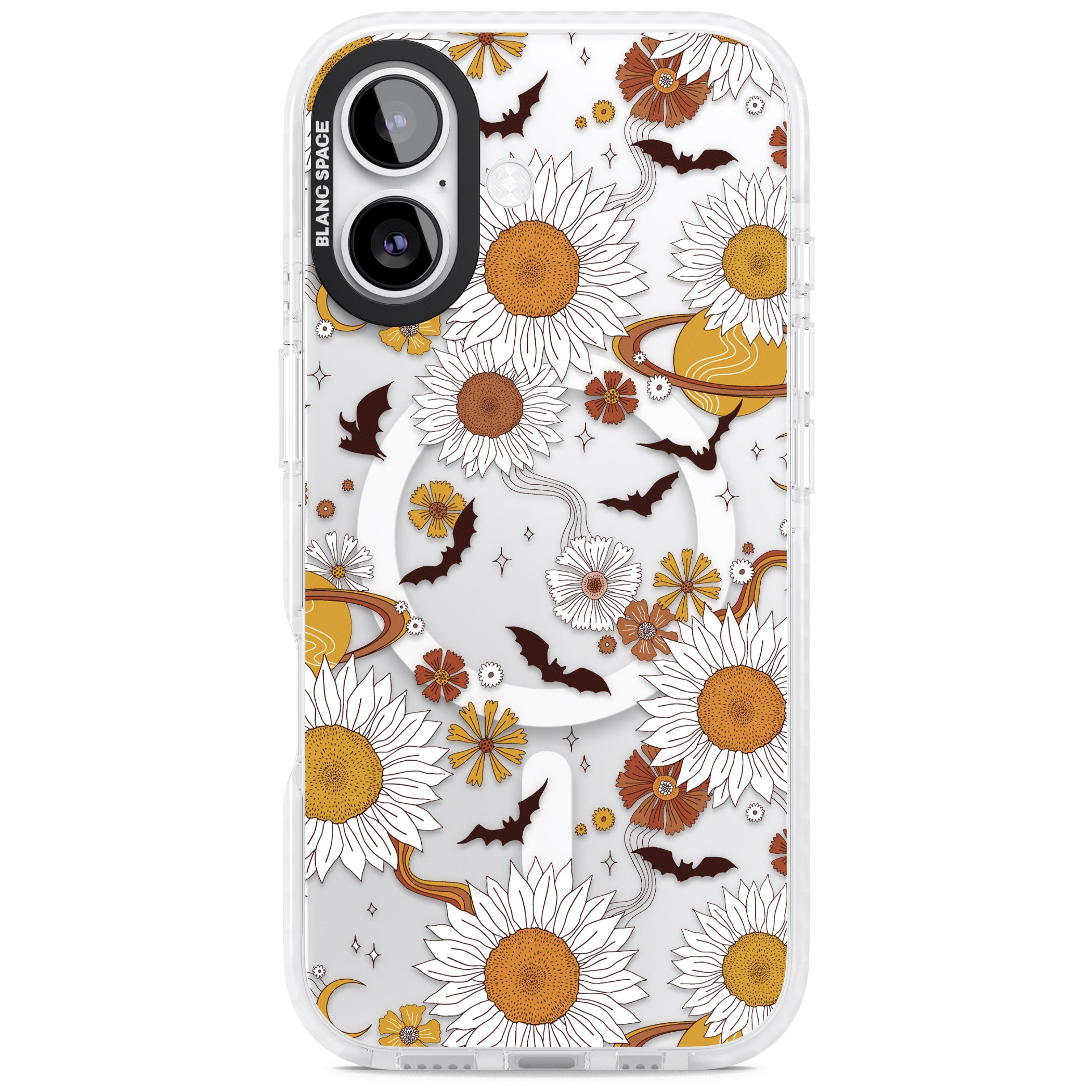 Halloween Bats And Planets iPhone 17 Impact Pro Clear Phone Case
