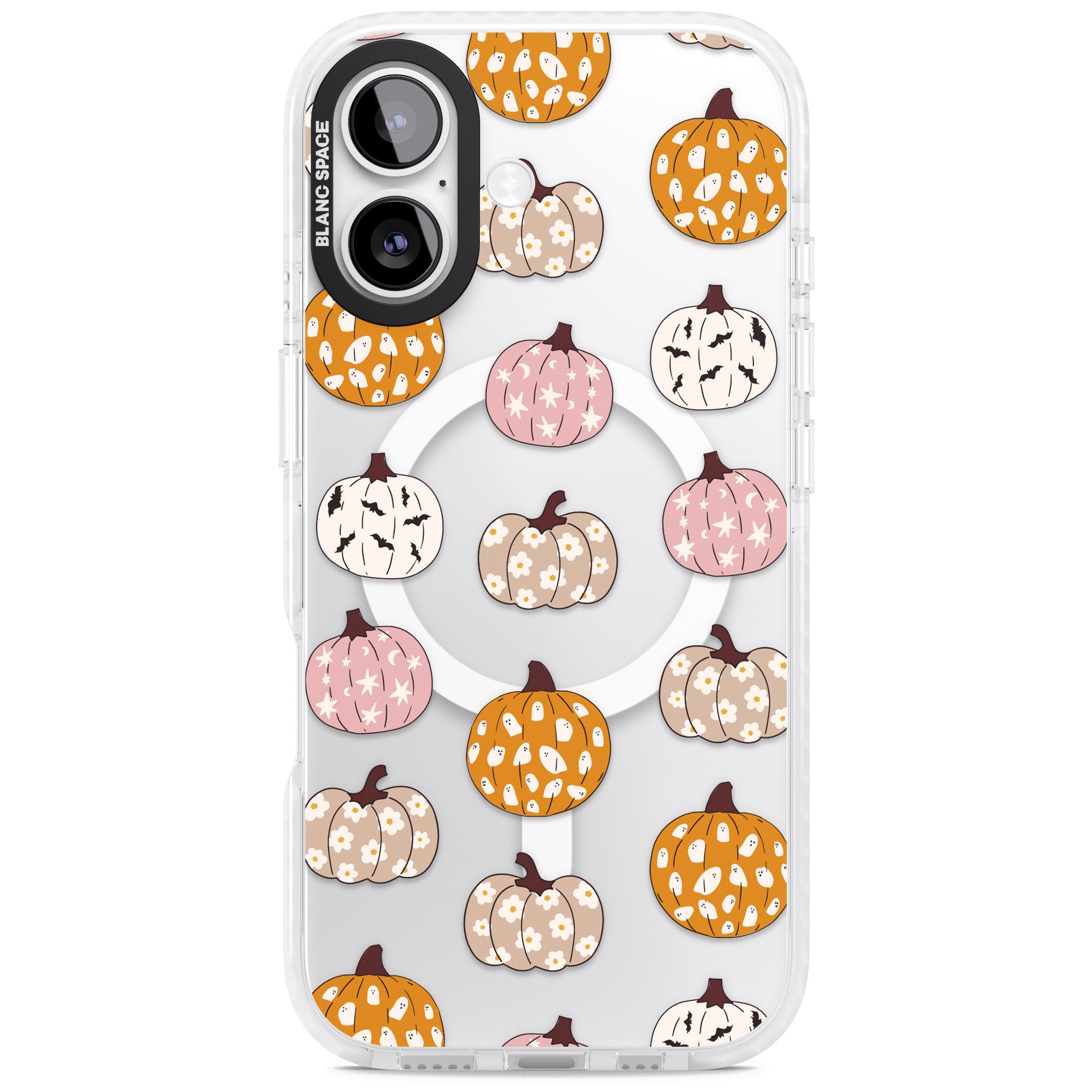 Floral Pumpkins iPhone 17 Impact Pro Clear Phone Case