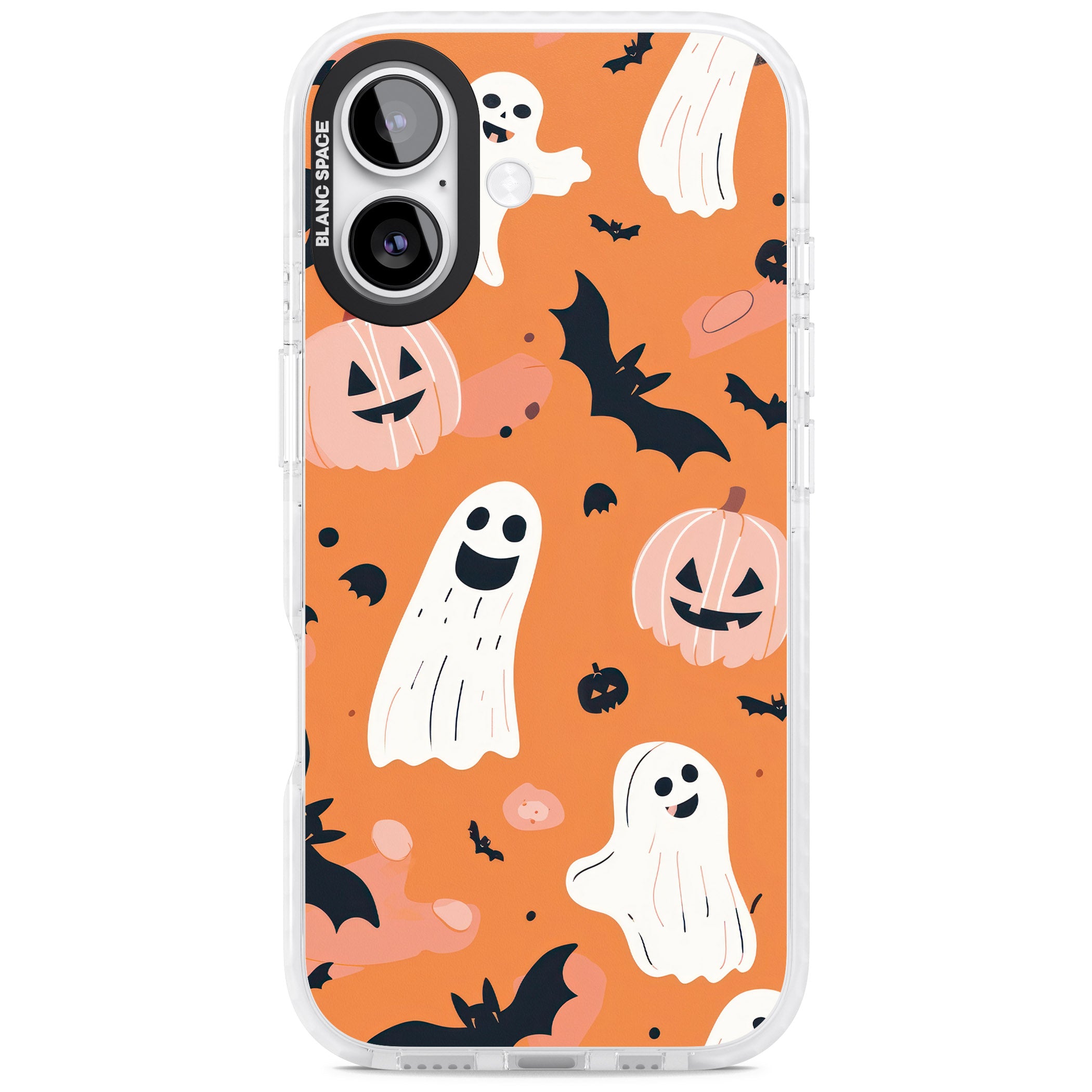 Orange Halloween Pattern iPhone 17 Impact Pro Clear Phone Case