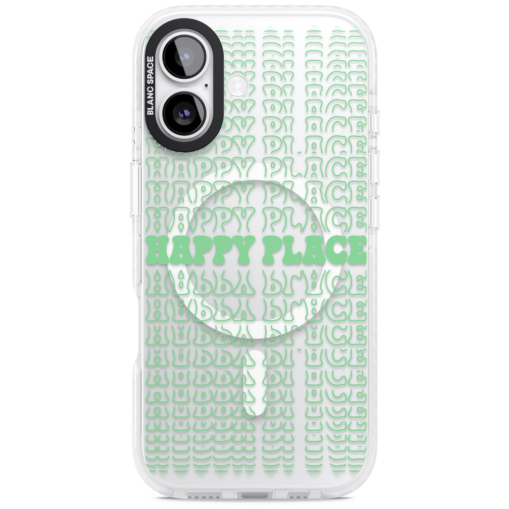 Happy Place (Green) iPhone 17 Impact Pro Clear Phone Case