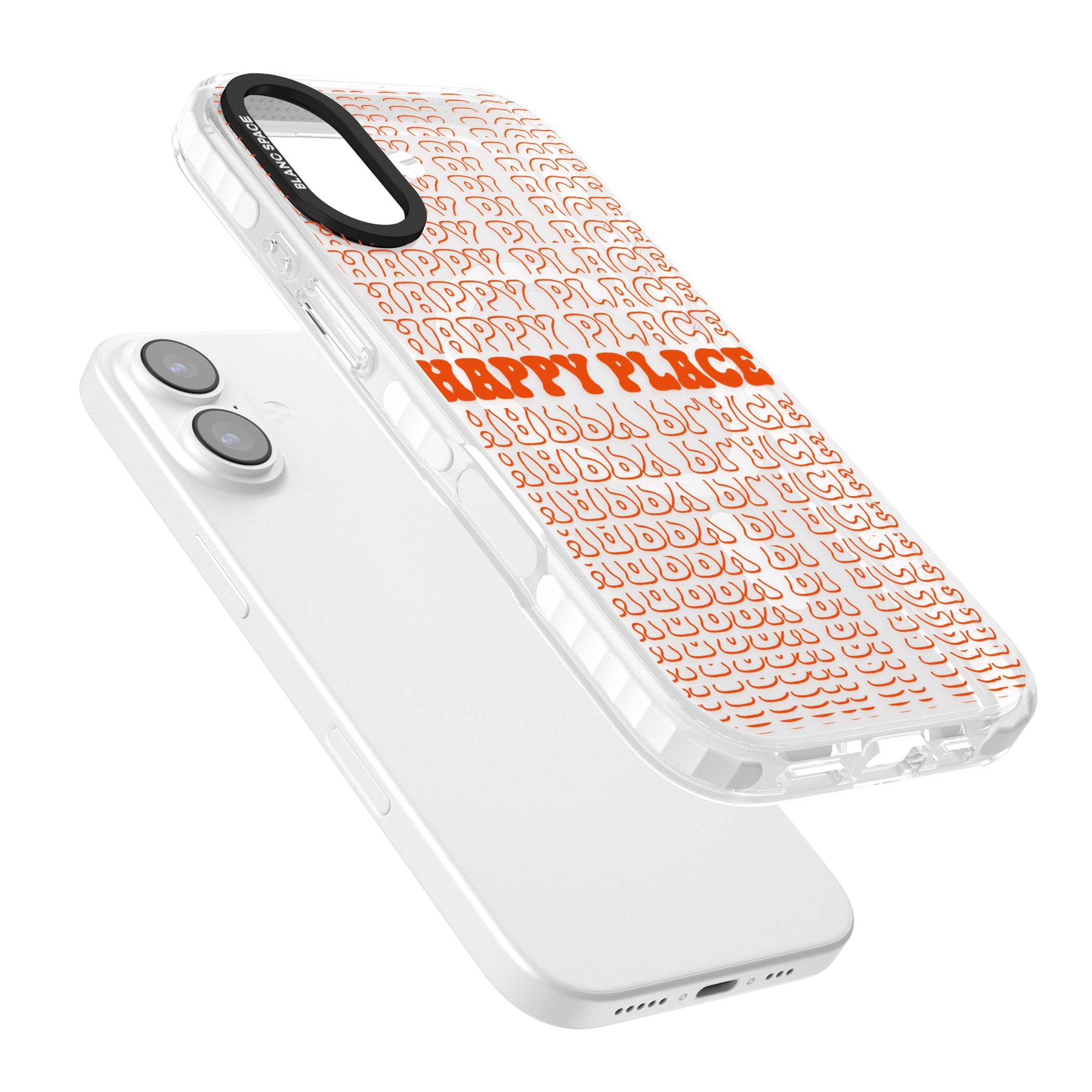 Happy Place (Orange) iPhone 17 Impact Pro Clear Phone Case Colours
