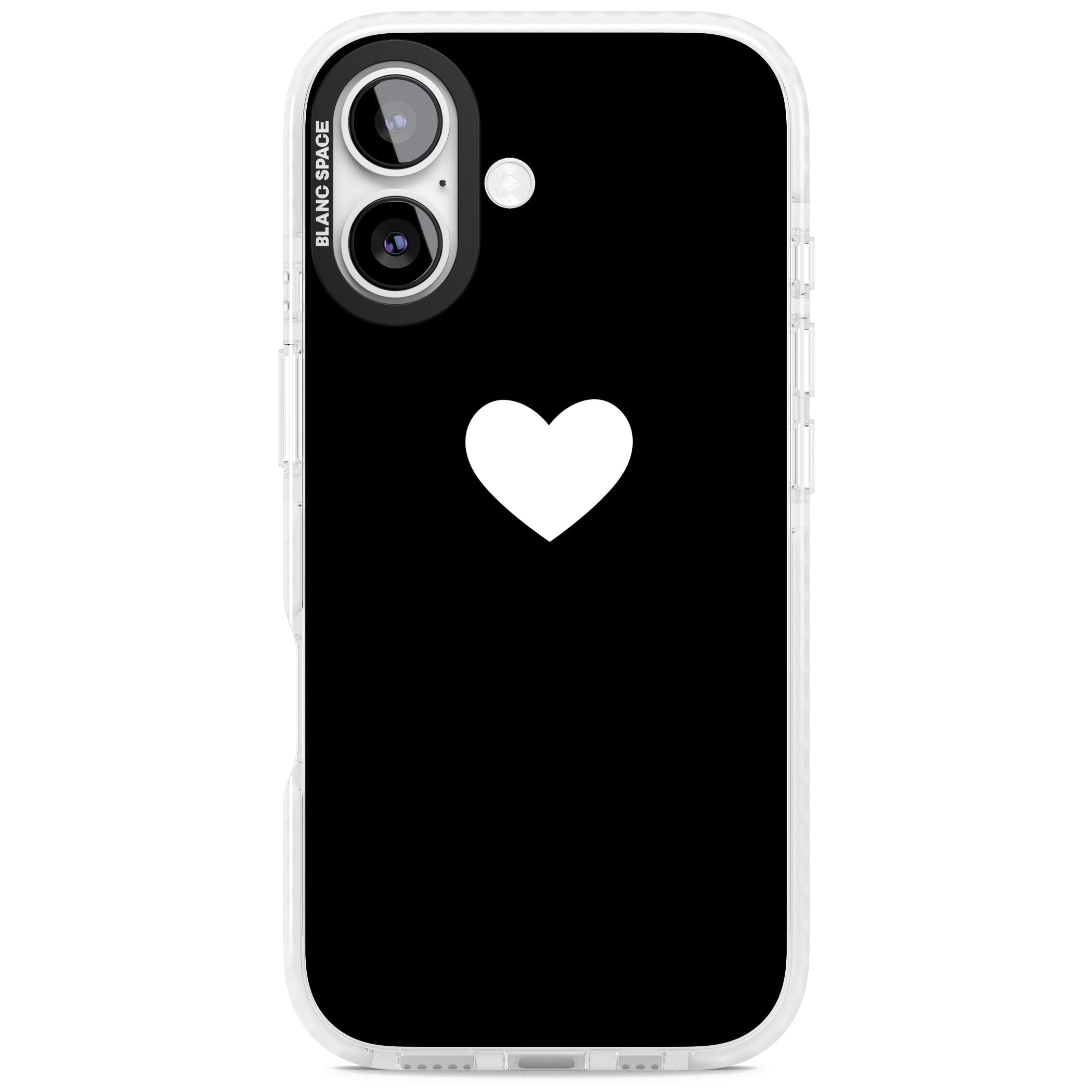 Single Heart Design: White & iPhone 17 Impact Pro Clear Phone Case
