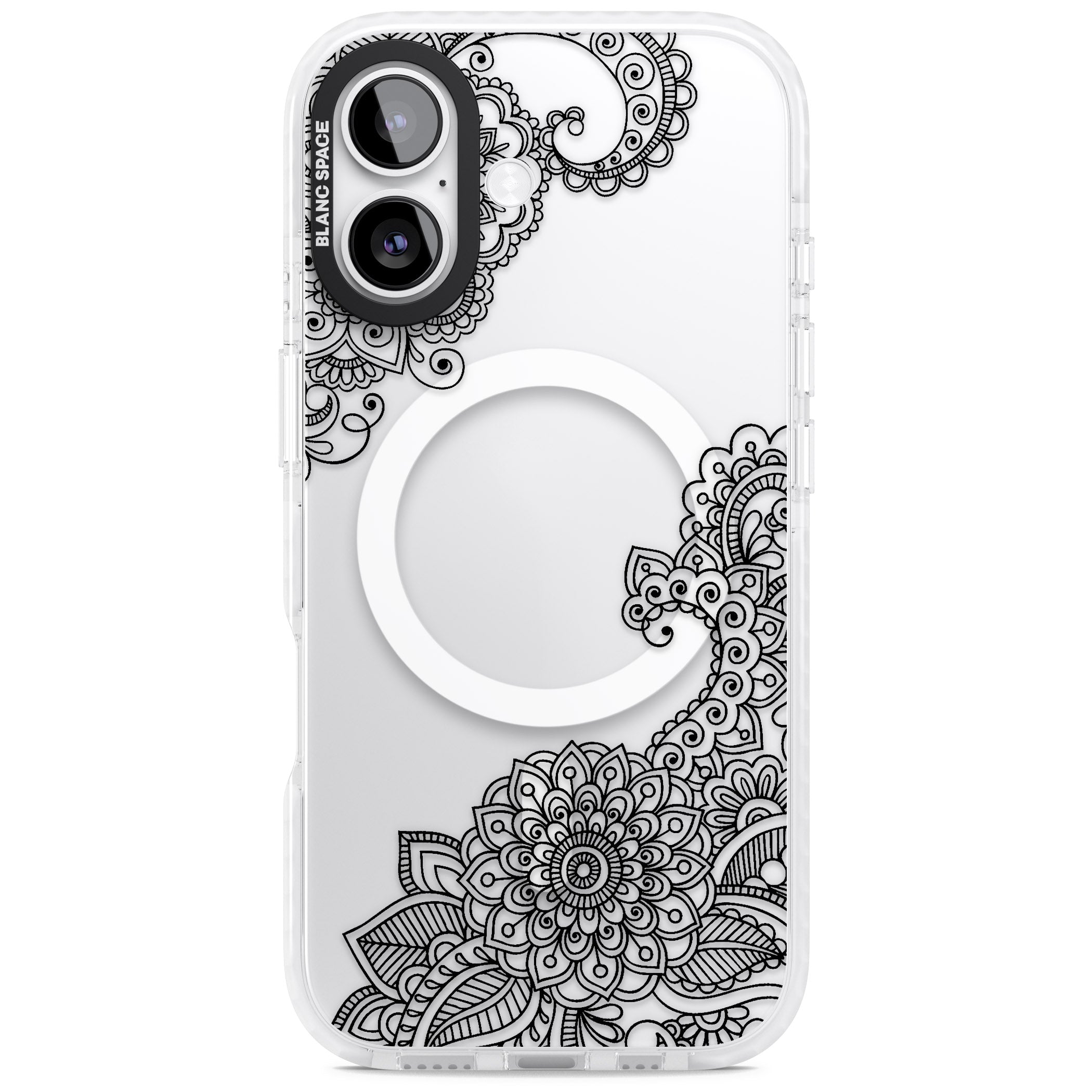 Black Henna Botanicals iPhone 17 Impact Pro Clear Phone Case