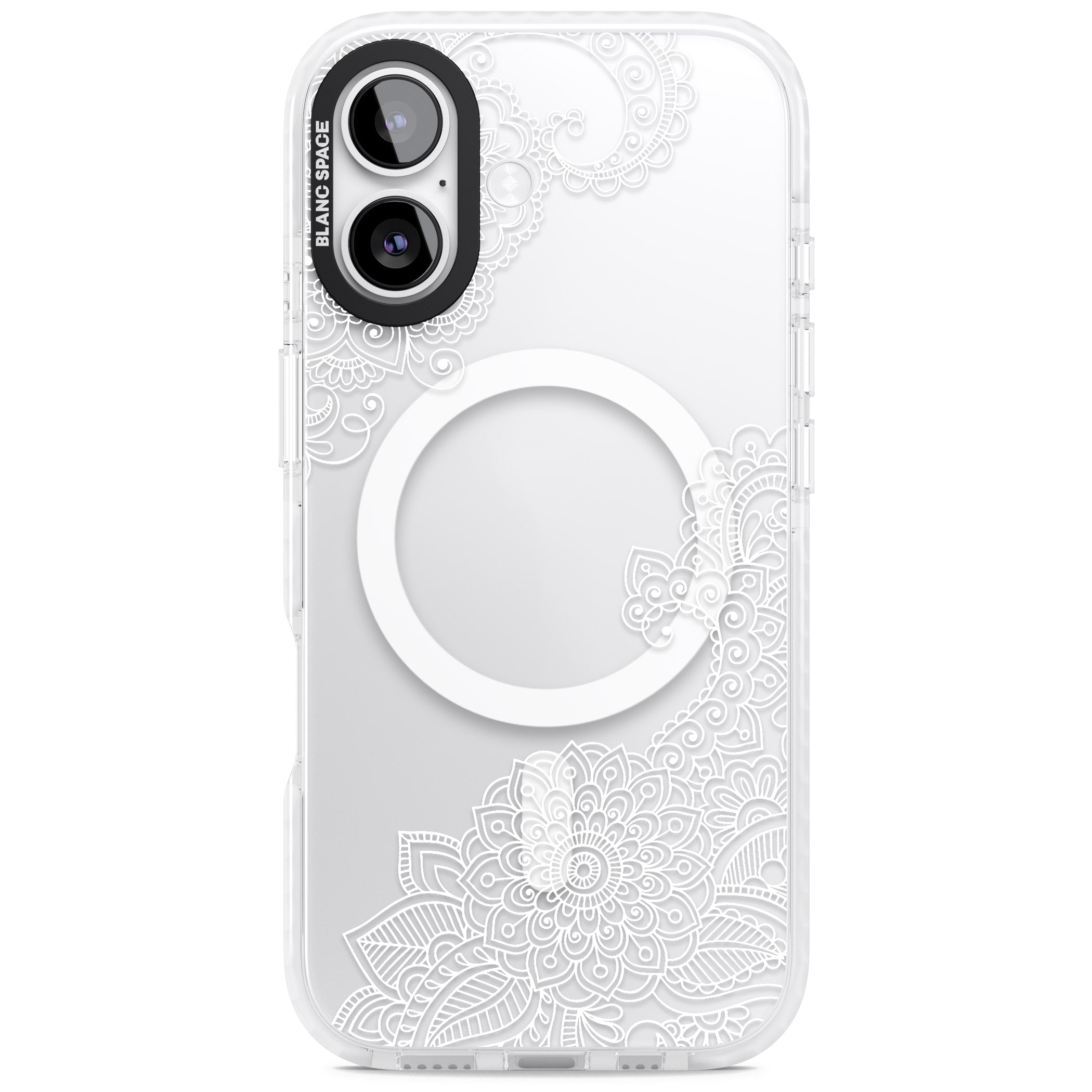 White Henna Botanicals iPhone 17 Impact Pro Clear Phone Case