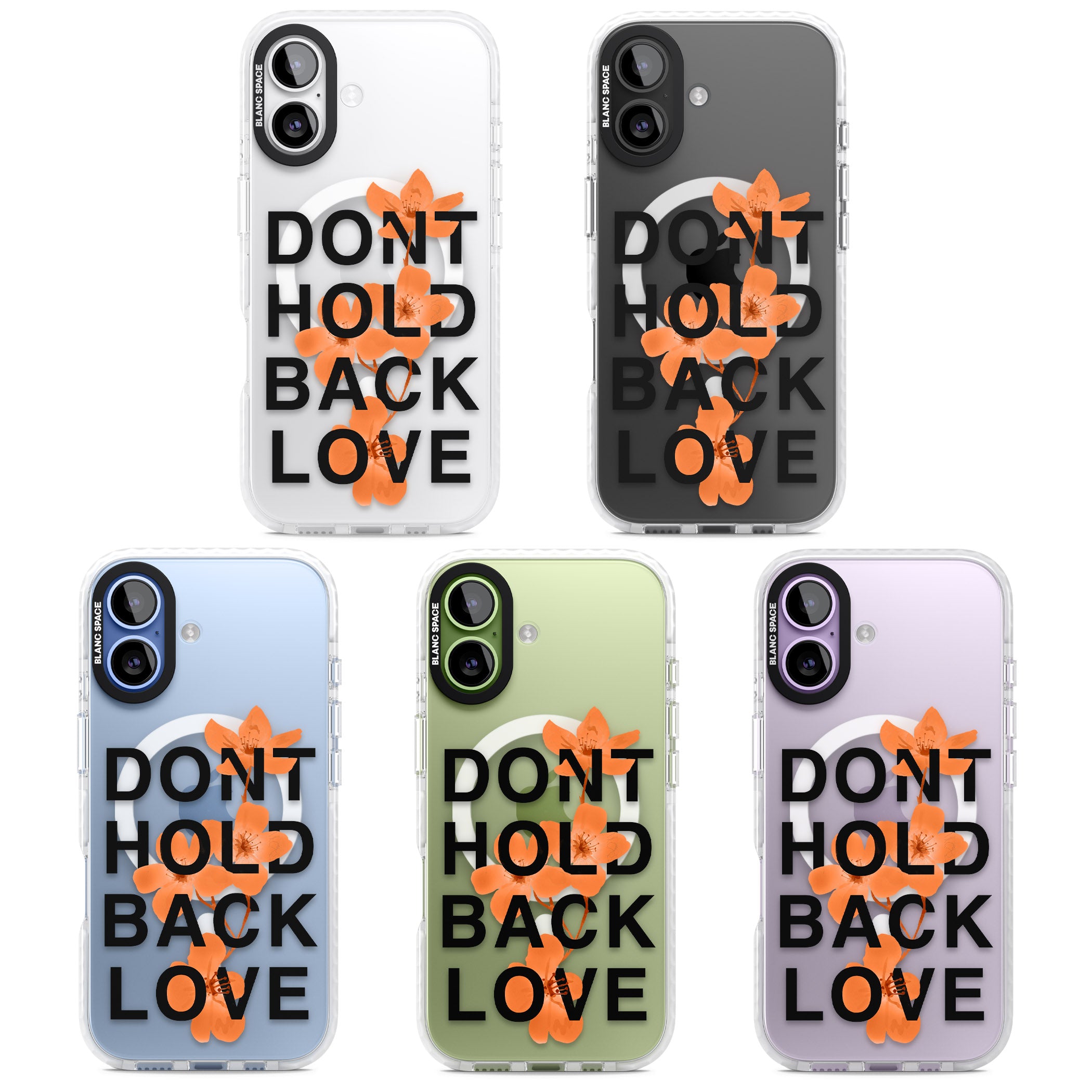 Don'T Hold Back Love Orange & Black iPhone 17 Impact Pro Clear Phone Case APT Impact Protection