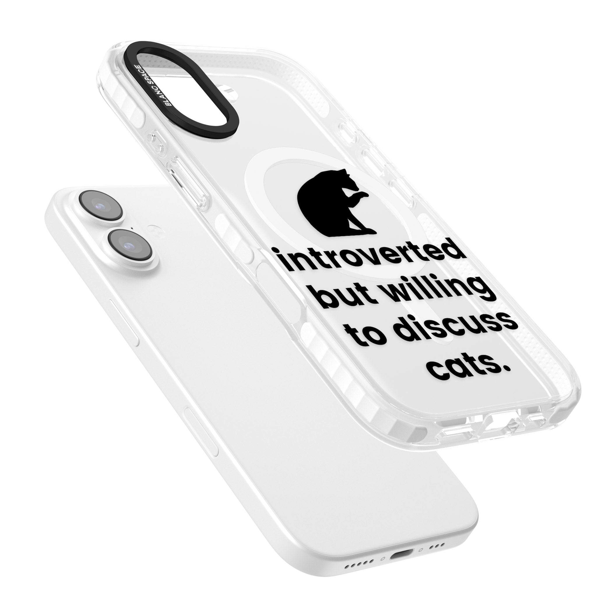 Introverted But Willing To Discuss Cats iPhone 17 Impact Pro Clear Phone Case Colours