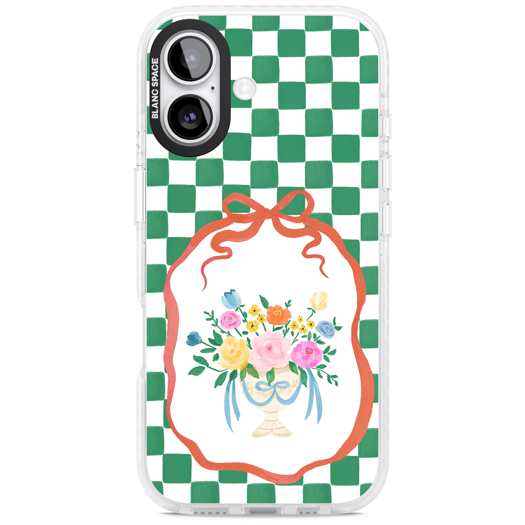 Green Checked Bouquet iPhone 17 Impact Pro Clear Phone Case