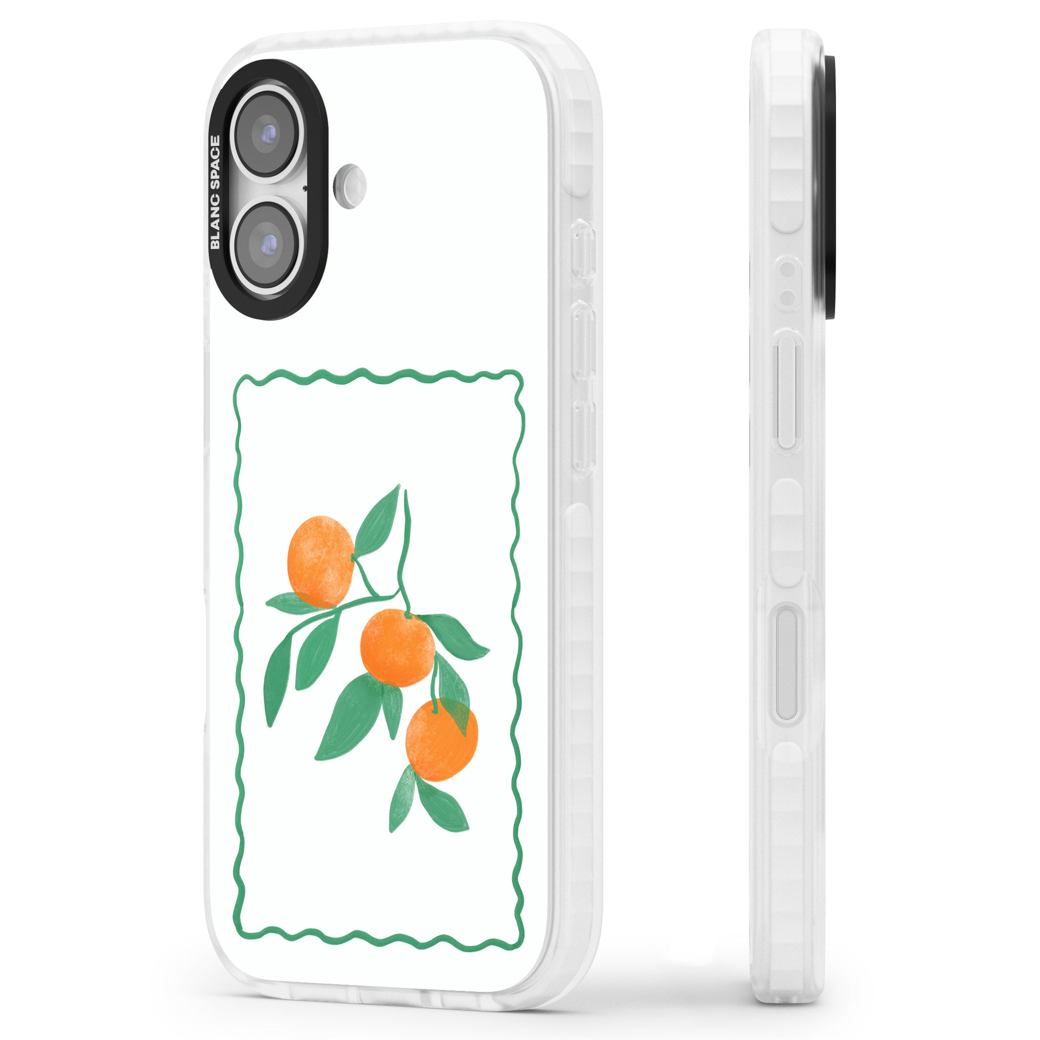 Italian Oranges iPhone 17 Impact Pro Clear Phone Case Side Profile