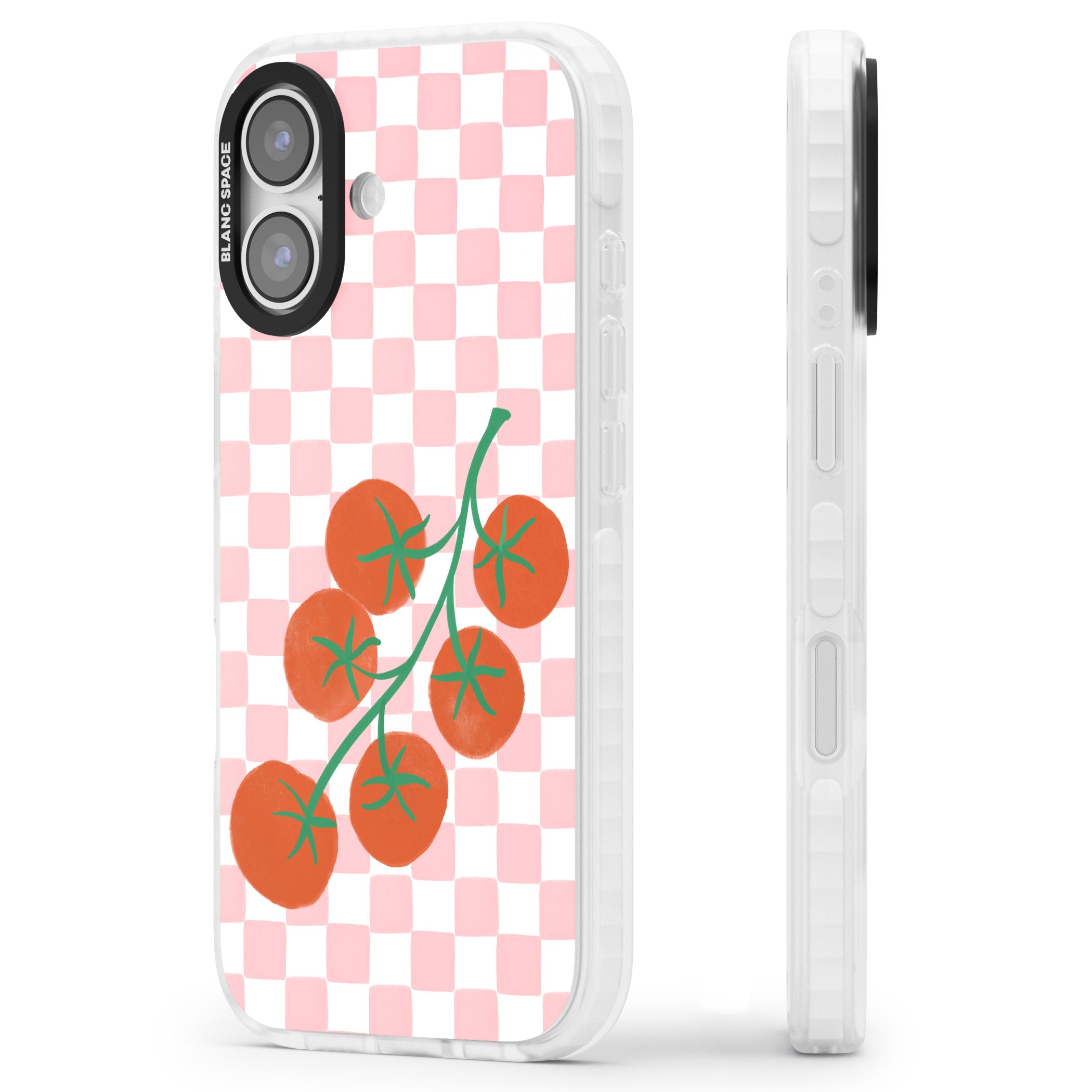Loose Tomatoes iPhone 17 Impact Pro Clear Phone Case Side Profile