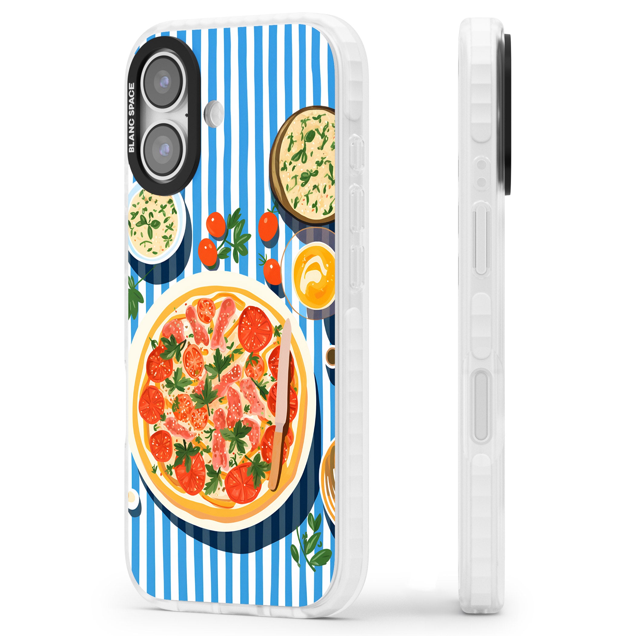 Italian Platter iPhone 17 Impact Pro Clear Phone Case Side Profile