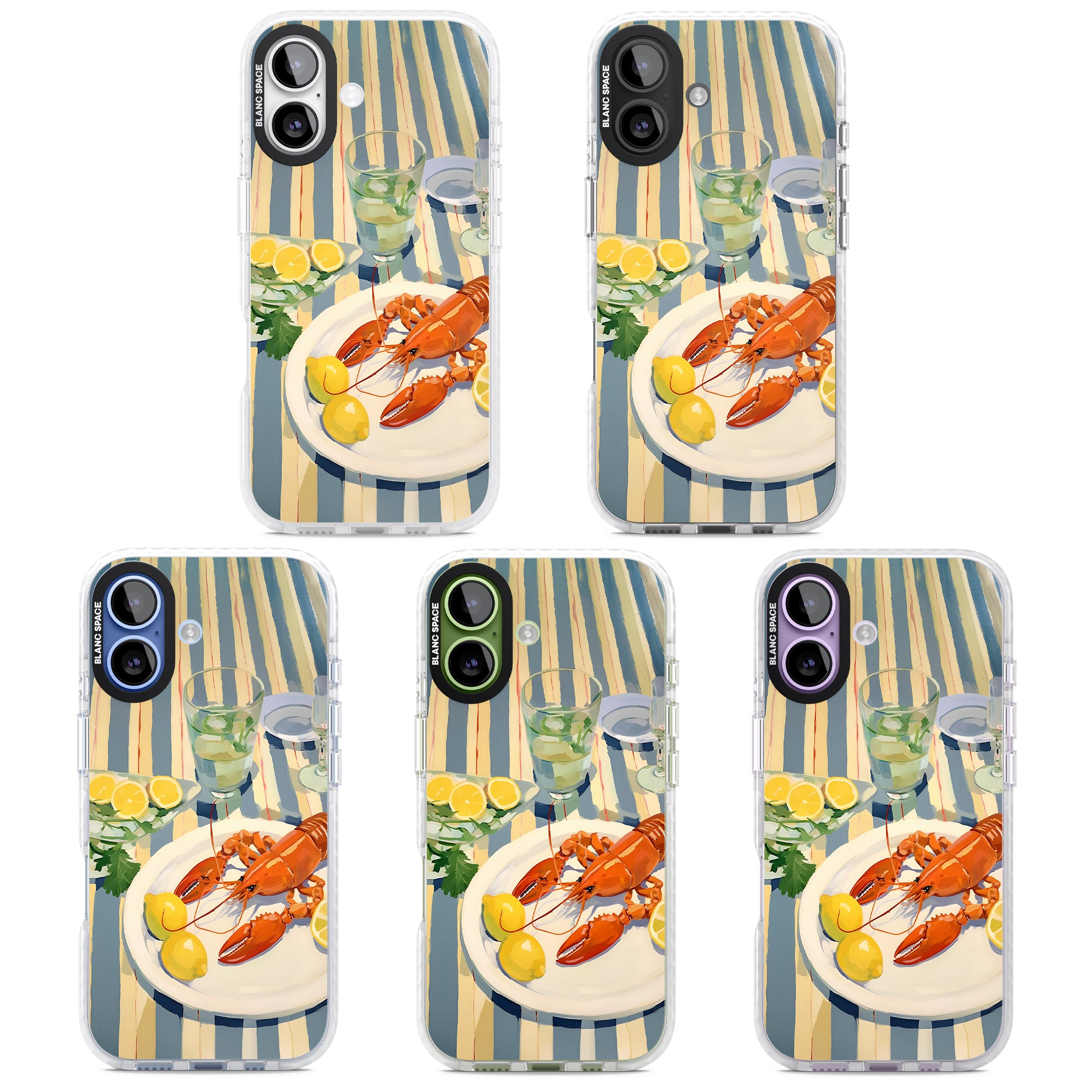 Lobster & Lemons iPhone 17 Impact Pro Clear Phone Case APT Impact Protection