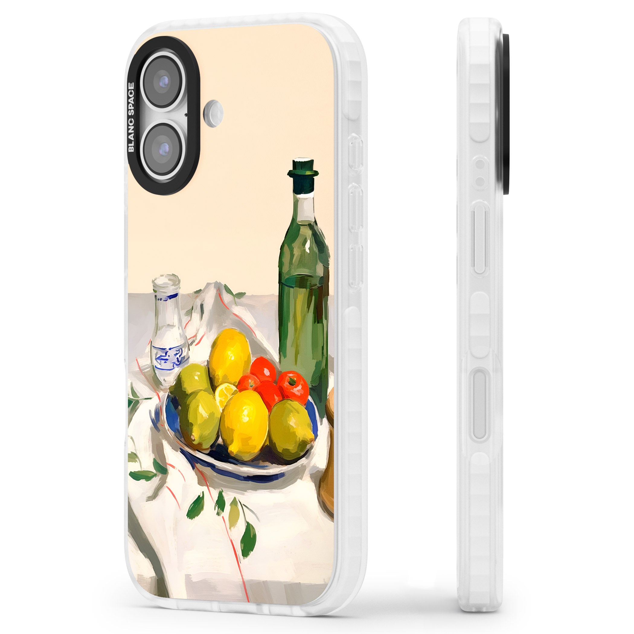 Mediterranean Fruit Salad iPhone 17 Impact Pro Clear Phone Case Side Profile