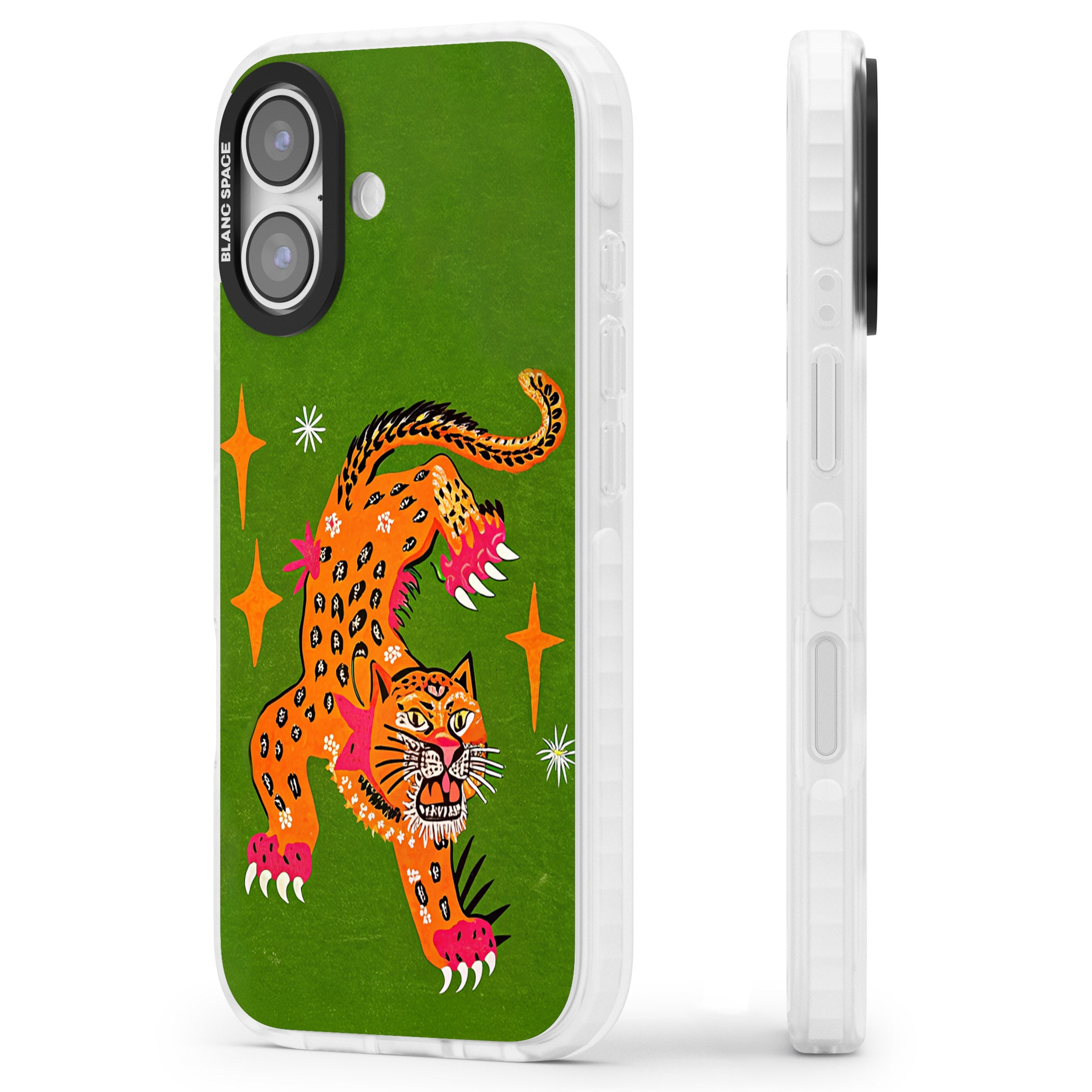 Fierce Jaguar iPhone 17 Impact Pro Clear Phone Case Side Profile